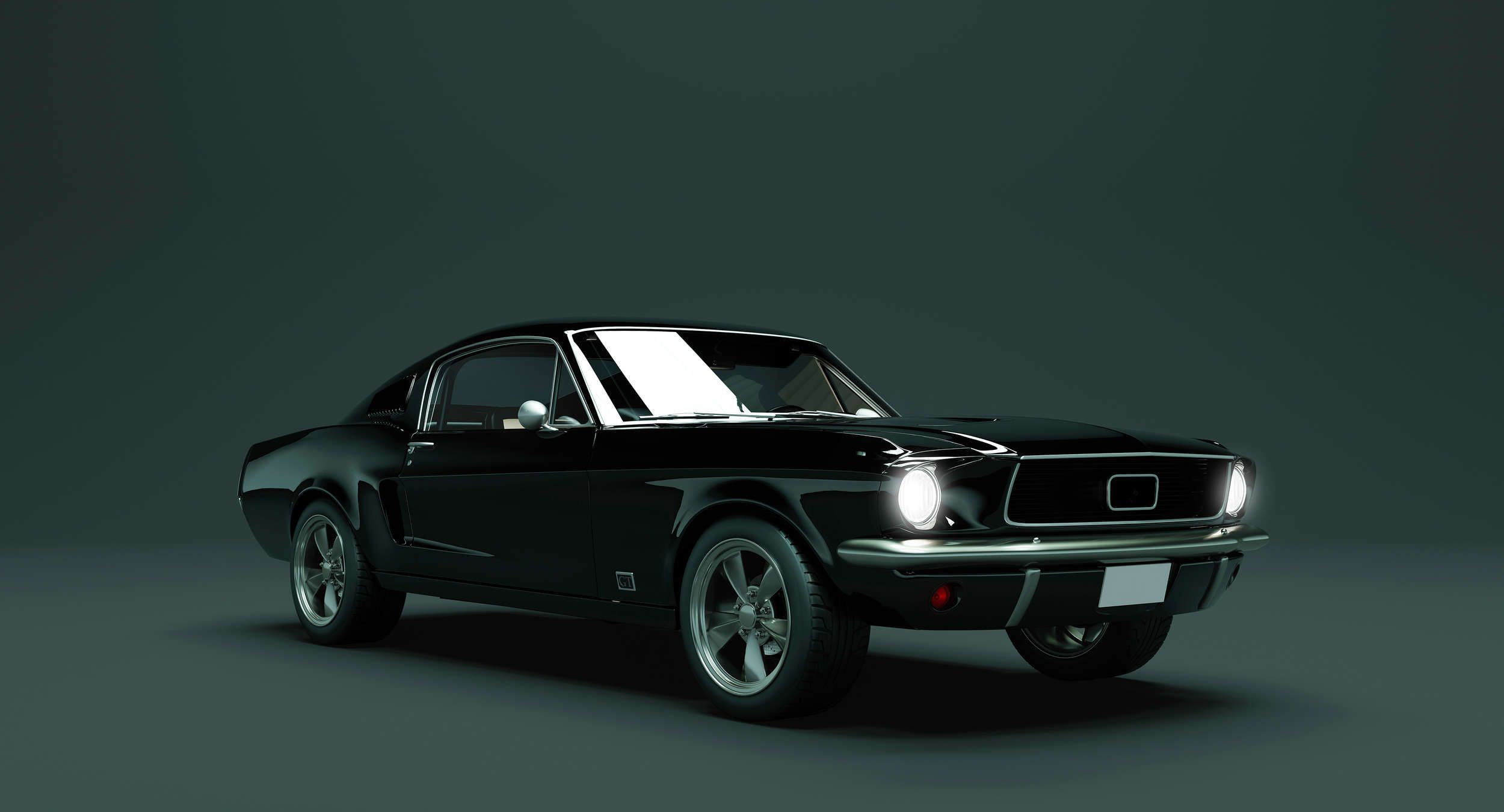 2500x1350 Mustang 2 Wallpaper, Mustang 1968 Vintage Car, Black. Premium Smooth Non Woven