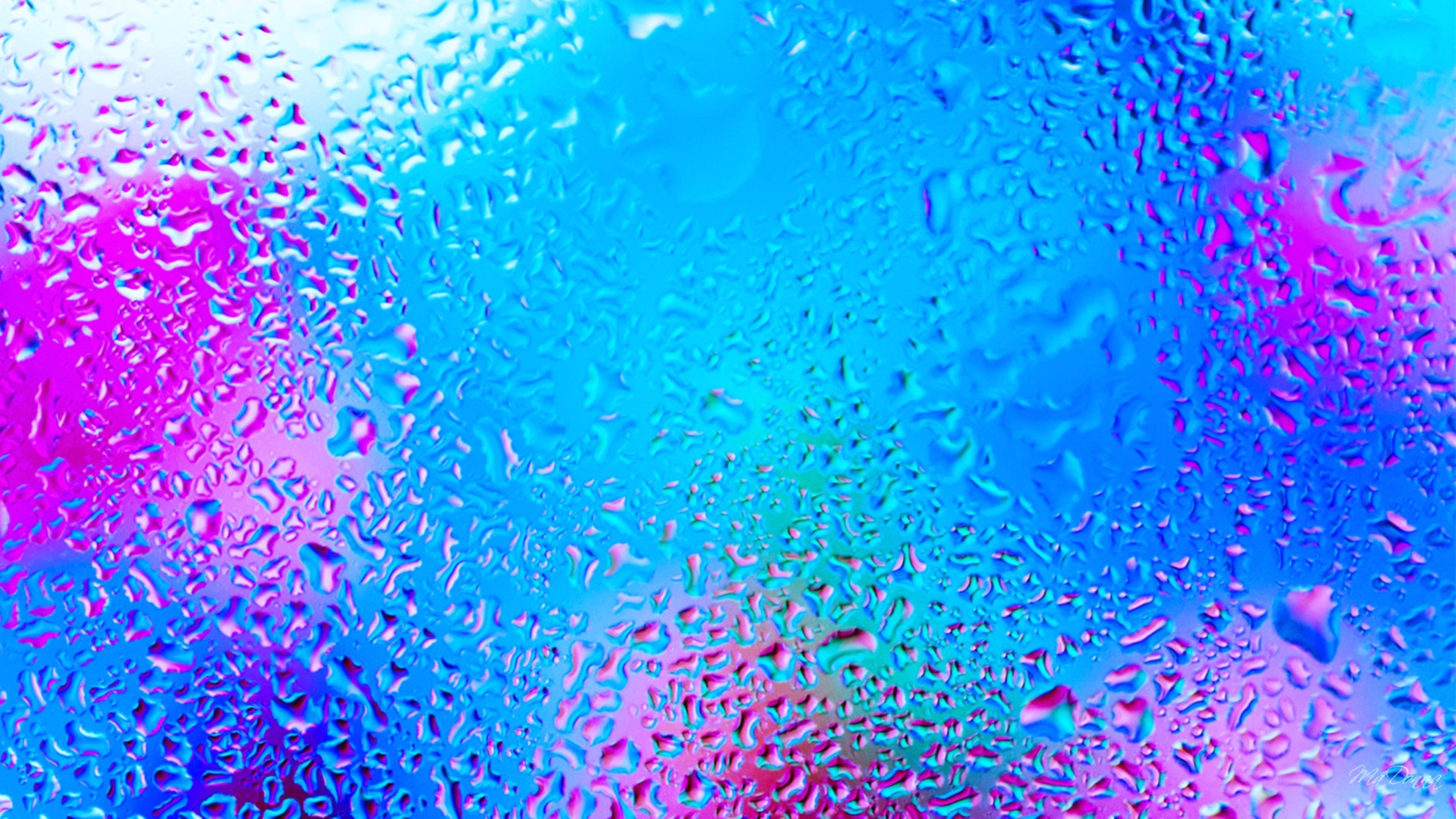 3840x2160 windows, Glass, Colors, Rain, Drops, Abstracts, Mood Wallpaper HD / Desktop and Mobile Background
