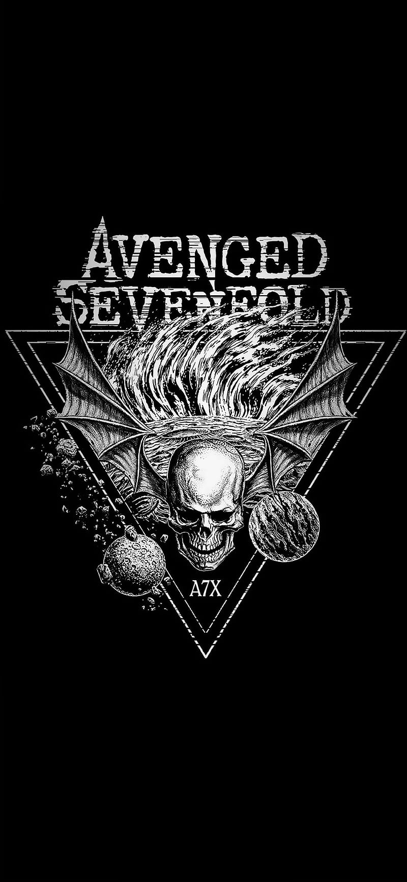 800x1733 Avenged sevenfold, a7x, deathbat, sevenfold logo, skull logo, HD phone wallpaper