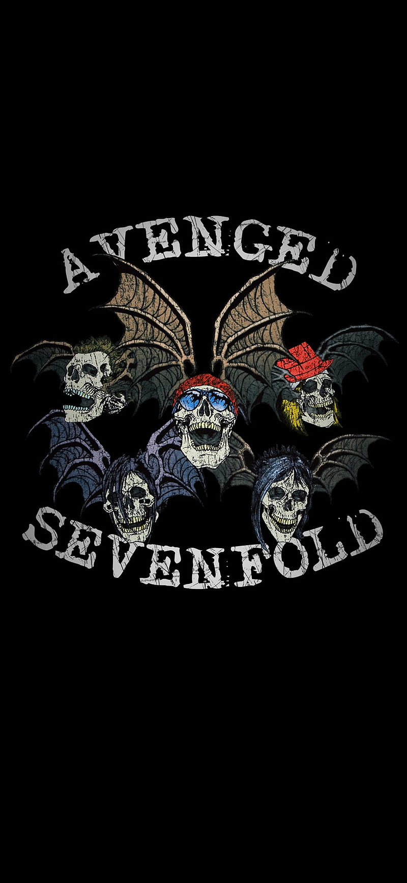800x1733 Avenged sevenfold, a7x, band skull, deathbat, sevenfold logo, skull logo, HD phone wallpaper
