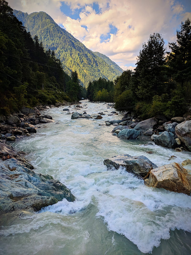 800x1067 View of Nature, himachal pradesh, india, kasol, mountains, nature, river, HD phone wallpaper