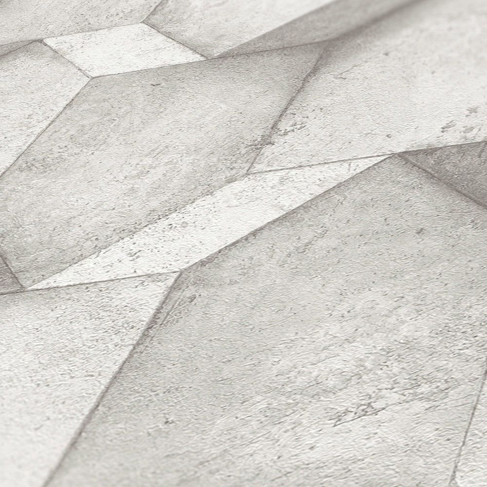 1000x1000 3D wallpaper limestone with structure design, grey