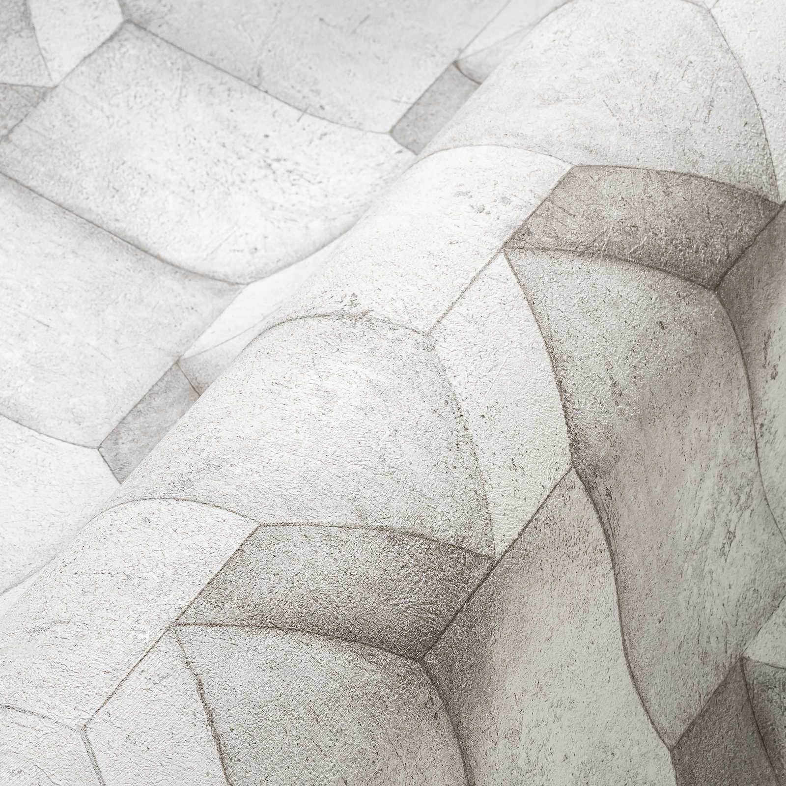 1600x1600 3D wallpaper limestone with structure design, grey