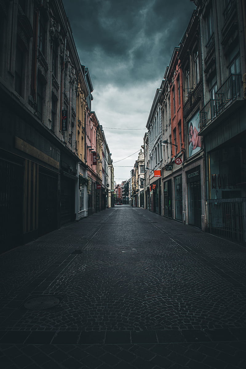 800x1199 Empty street between concrete buildings during daytime, HD phone wallpaper