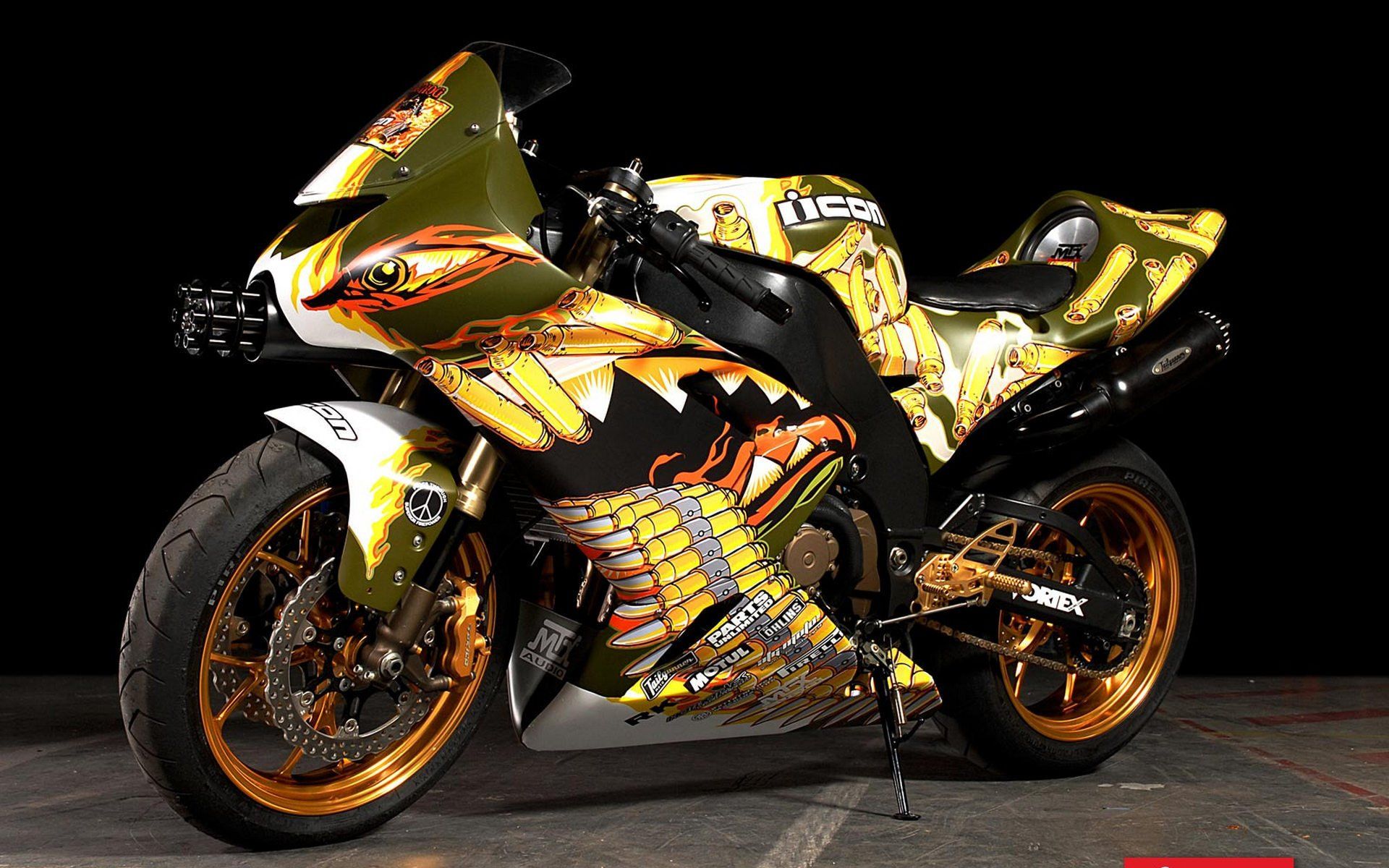 1920x1200 Vibrant Motorcycle HD Wallpaper: Power Meets Artx1200