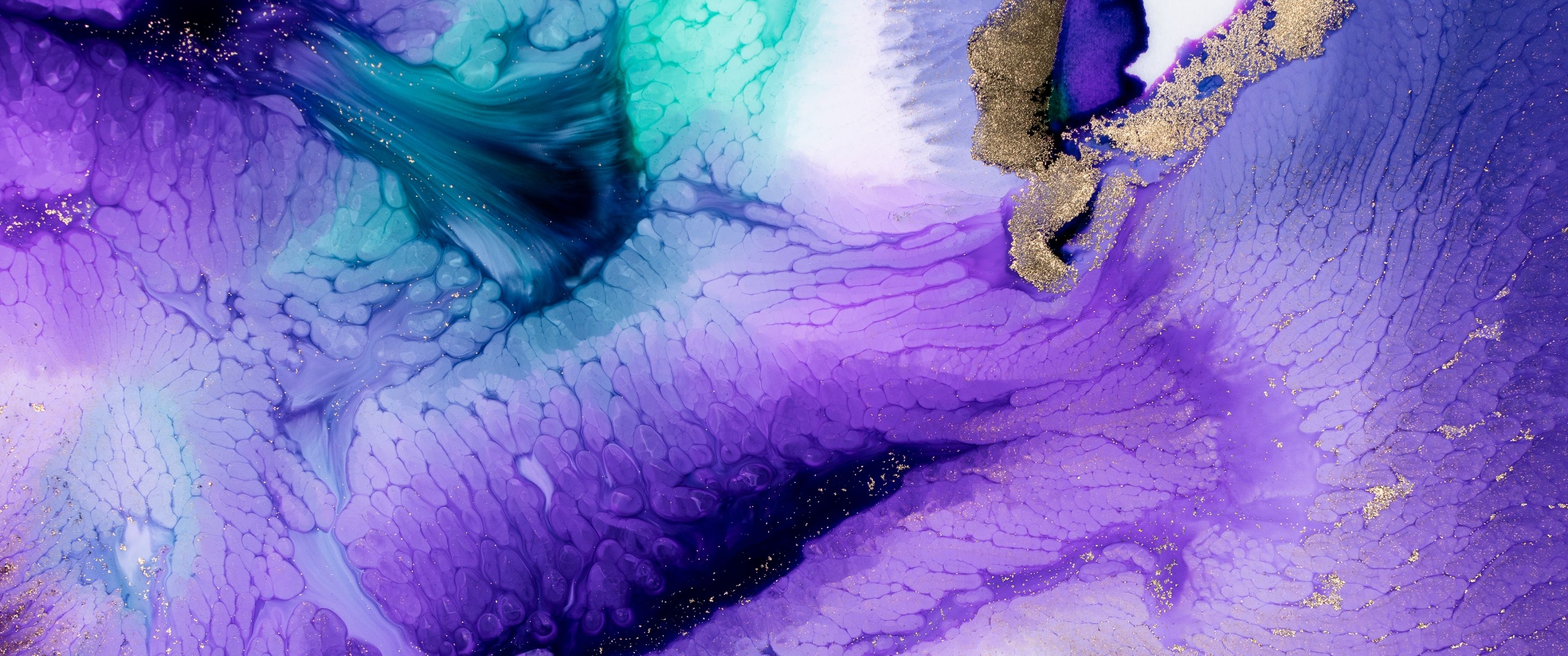 3440x1440 Pearl ink Wallpaper 4K, Liquid art, Purple aesthetic