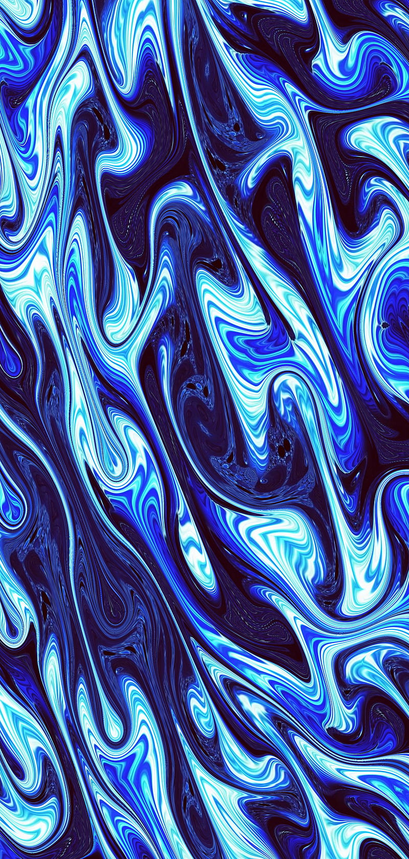 800x1679 Glowing liquid, Fascinating_Fluids, Fluid, abstract, black, blue, neon, HD phone wallpaper