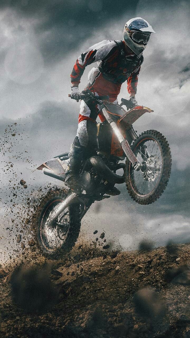 720x1280 Retro Motorcycle Jumping in the Air Wallpaper. Fond d'écran moto cross, Fond ecran moto, Enduro vintage