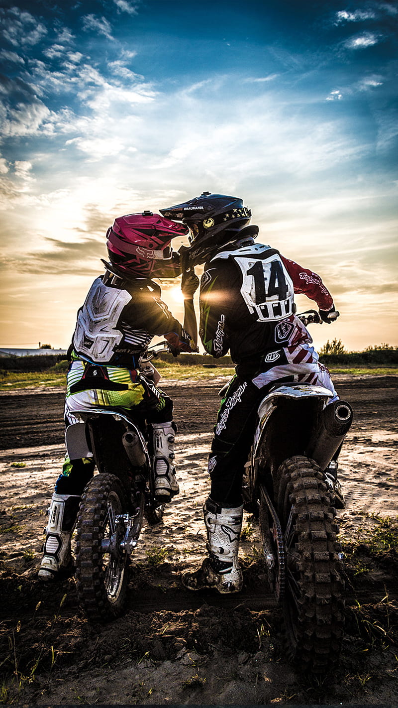 800x1422 Motocross, motorcycle, dirt, bike, sport, kiss, love, cloud, HD phone wallpaper