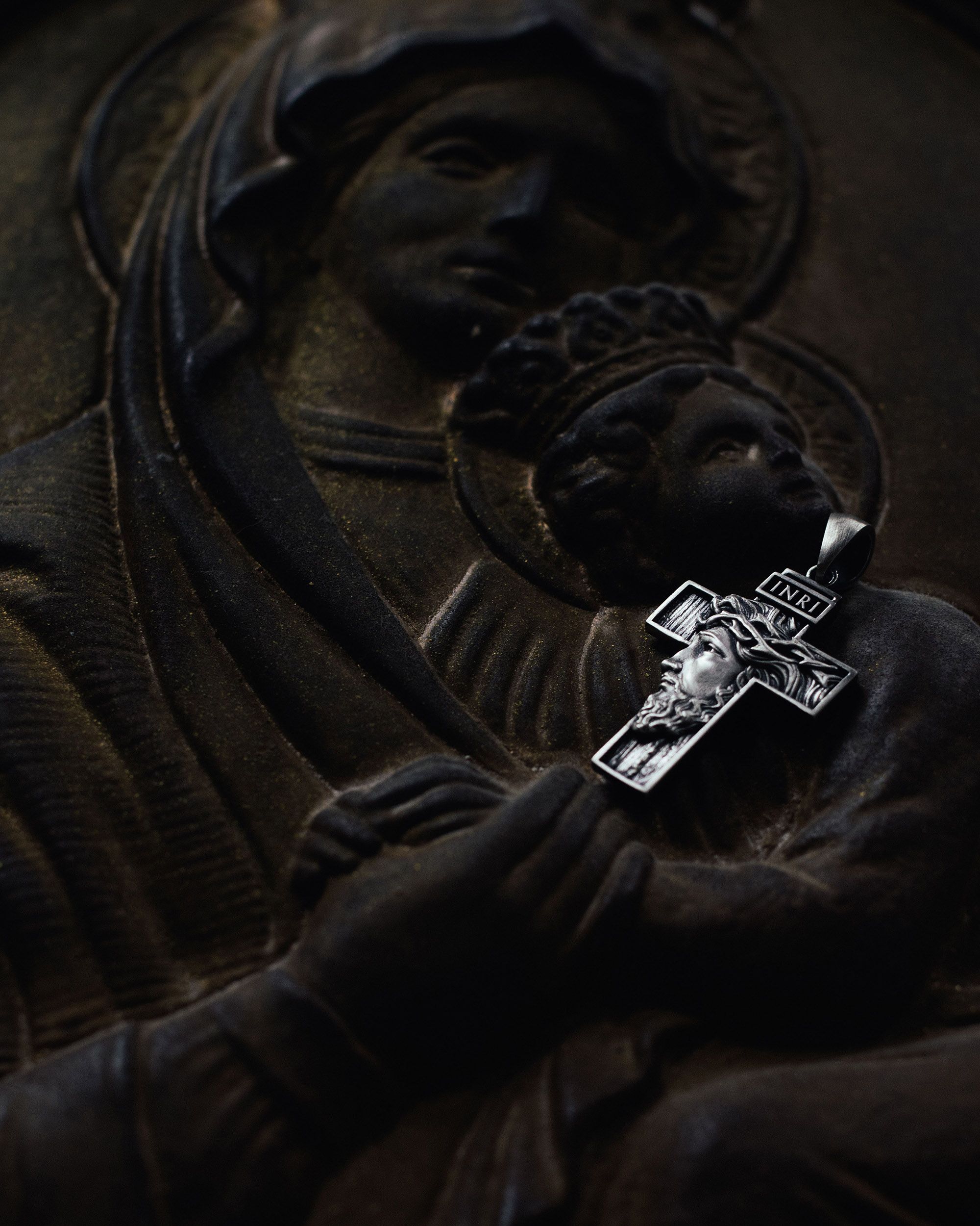 2000x2500 Silver cross FACE OF JESUS CHRIST. INRI. Price 722 PLN. Buy in Kyiv and Ukraine. Art.: 1228