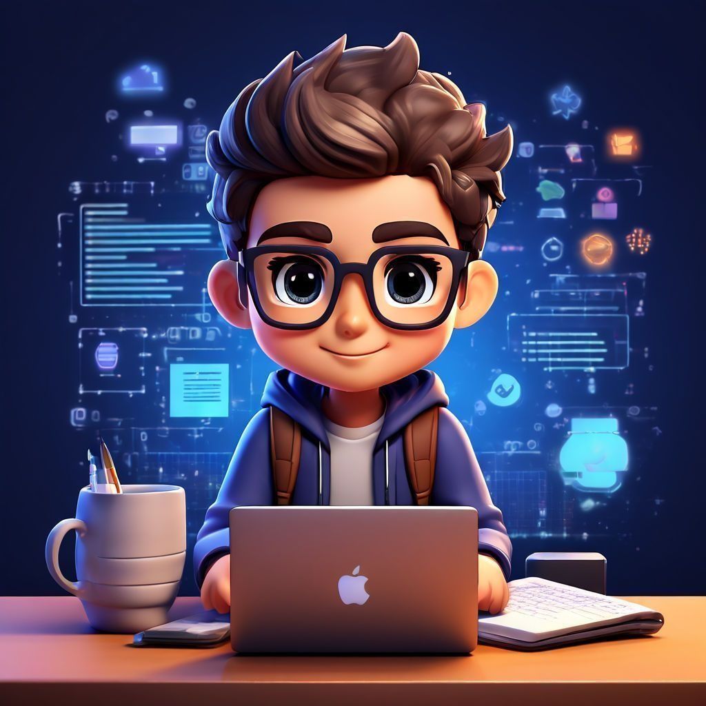 1024x1024 Boy Programmer Wallpaper