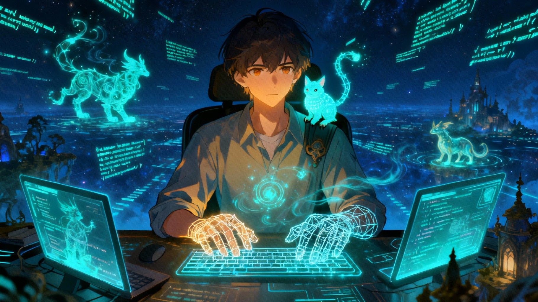 1820x1024 Download Coding Future Dreams Image, Coder, Anime