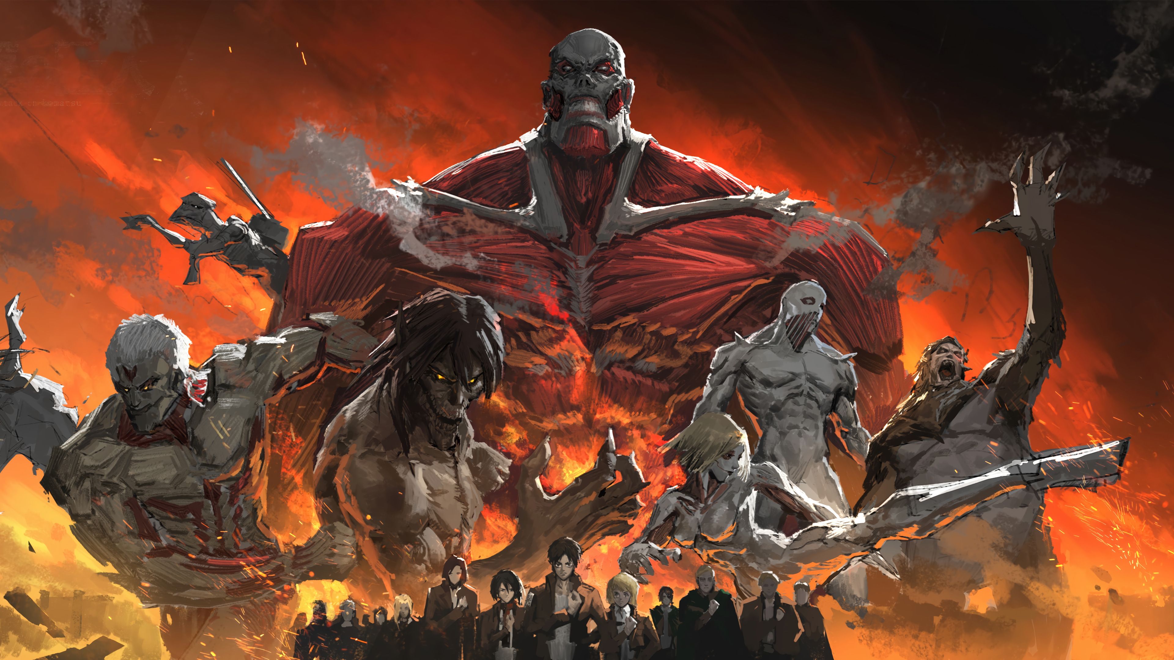 3840x2160 Attack on Titan 4K Wallpaper PC HD Characters n