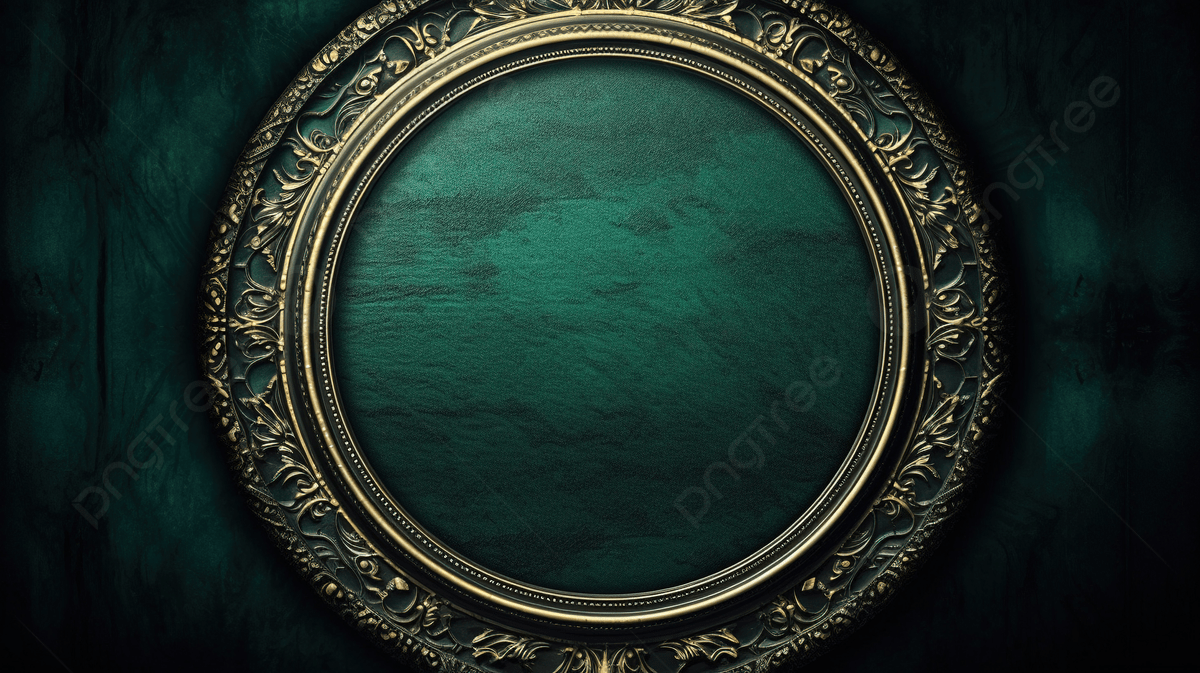 1200x673 Round Frame On Dark Green Background With A Border Of Delicate Light Texture, Art Card, Background Card, Vintage Cover Background Image And Wallpaper for Free Download