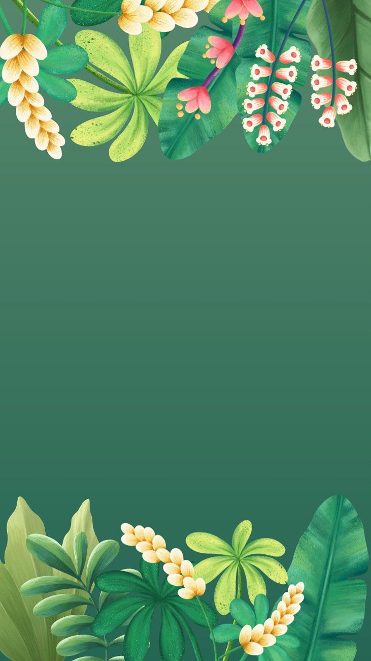 731x1300 Green leaves border iPhone wallpaper. Premium Photo Illustration