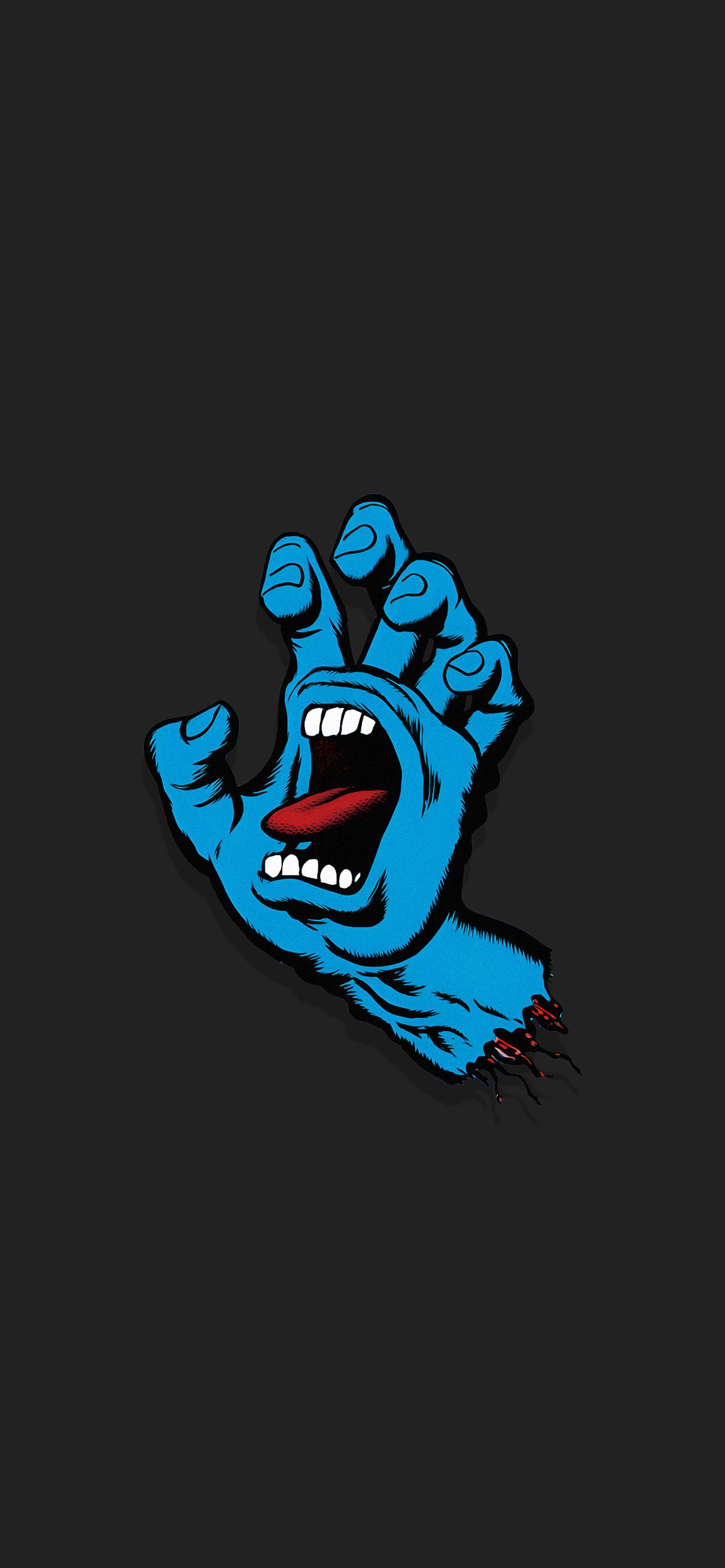 1212x2622 Santa Cruz Skateboards Screaming Hand Wallpaper