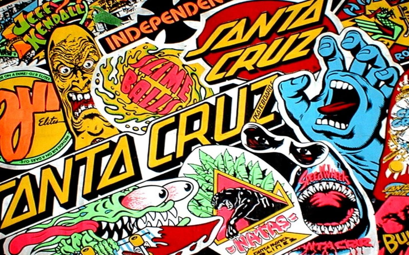 1680x1050 Santa Cruz Skateboards Sticker Pack