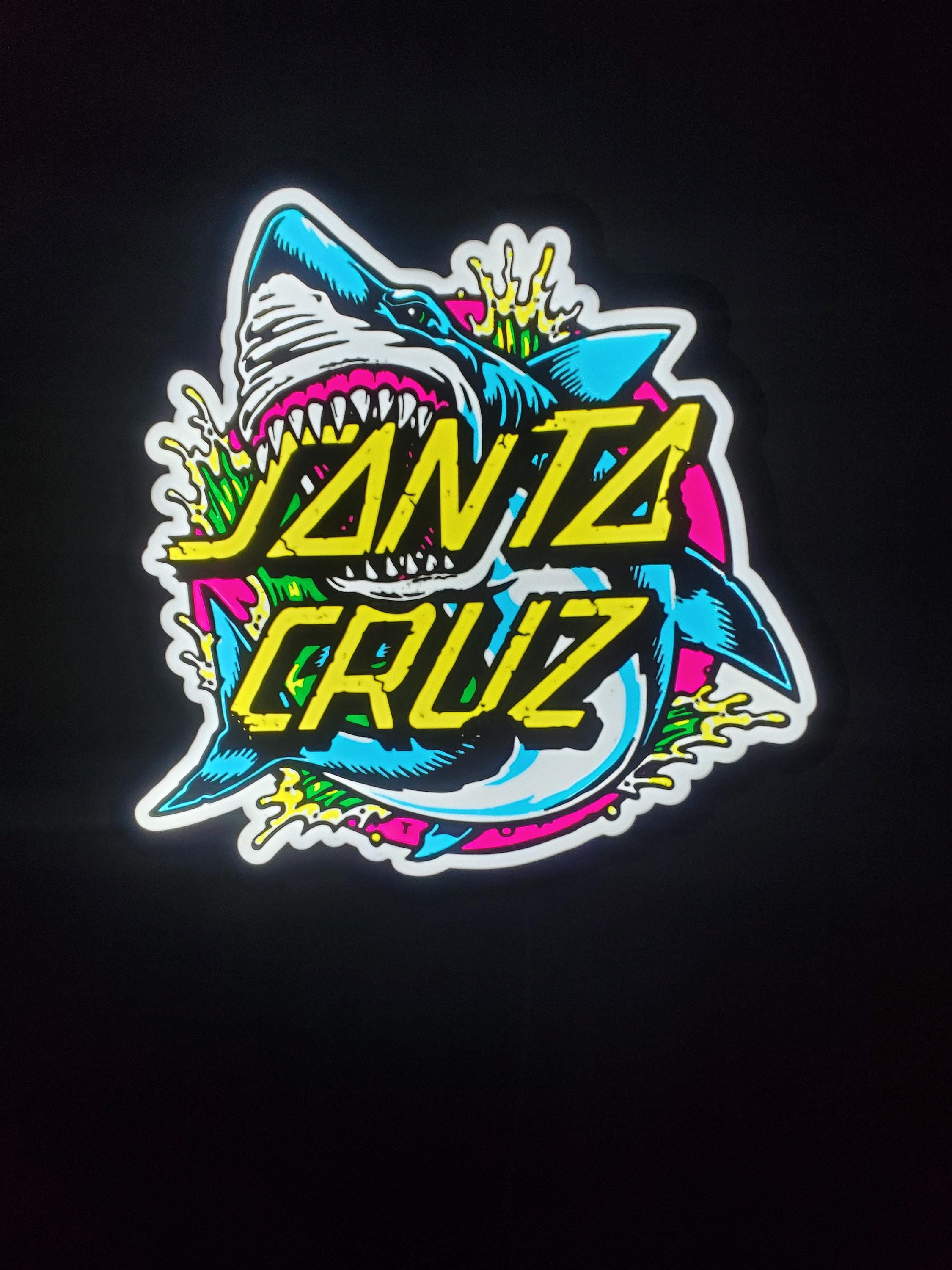 2250x3000 Vintage Santa Cruz Shark Skateboard Logo. Custom Led Lightbox 3D Printed