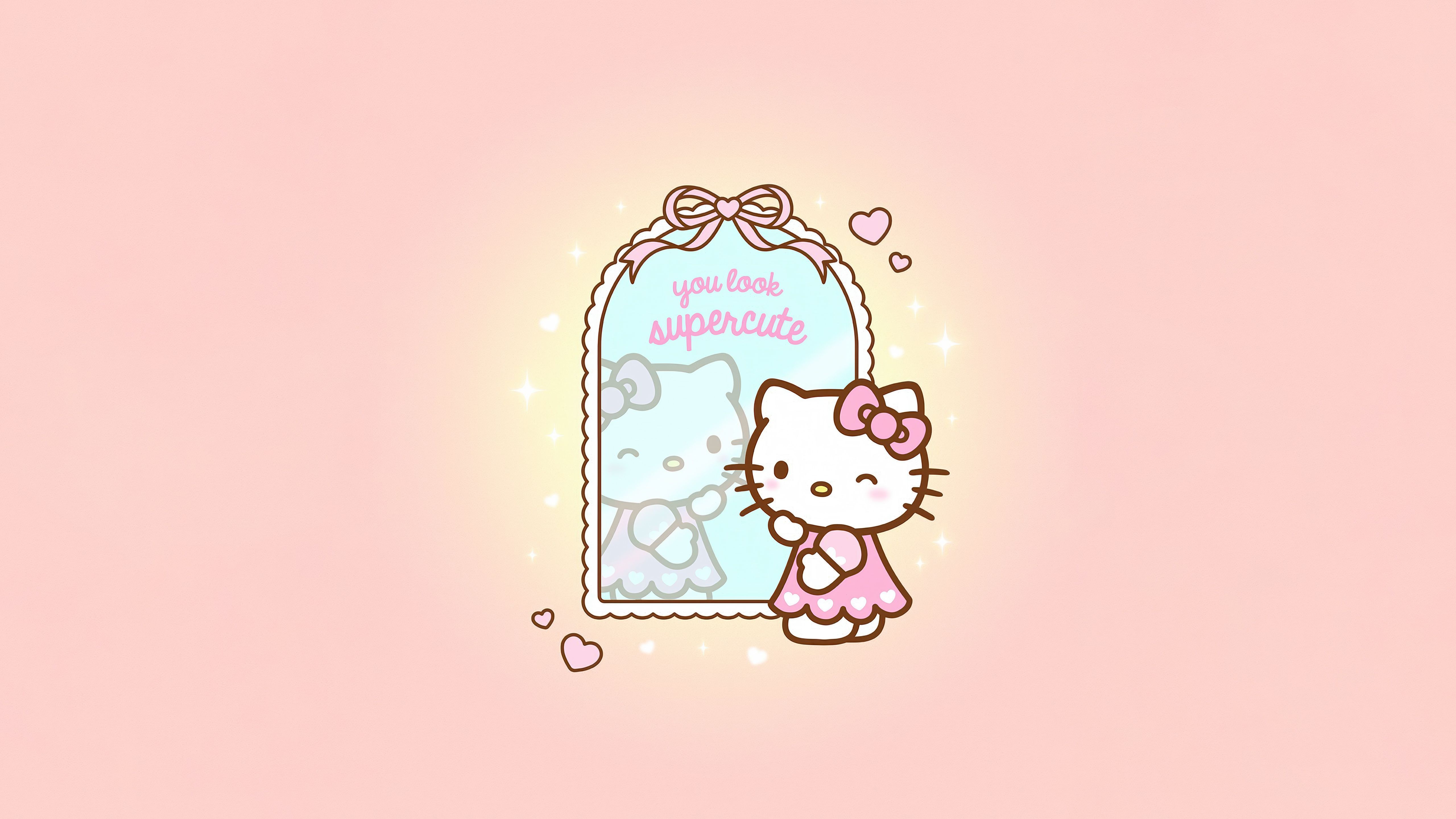 5120x2880 Aesthetic Hello Merchants Kitty Background & Wallpaper 4K, High Quality Supercute, Pastel Background, 5K