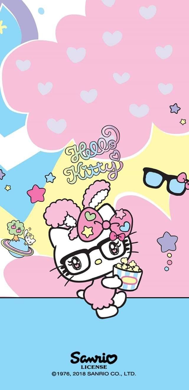 640x1315 Hello Kitty Fancy Pastel Wallpaper