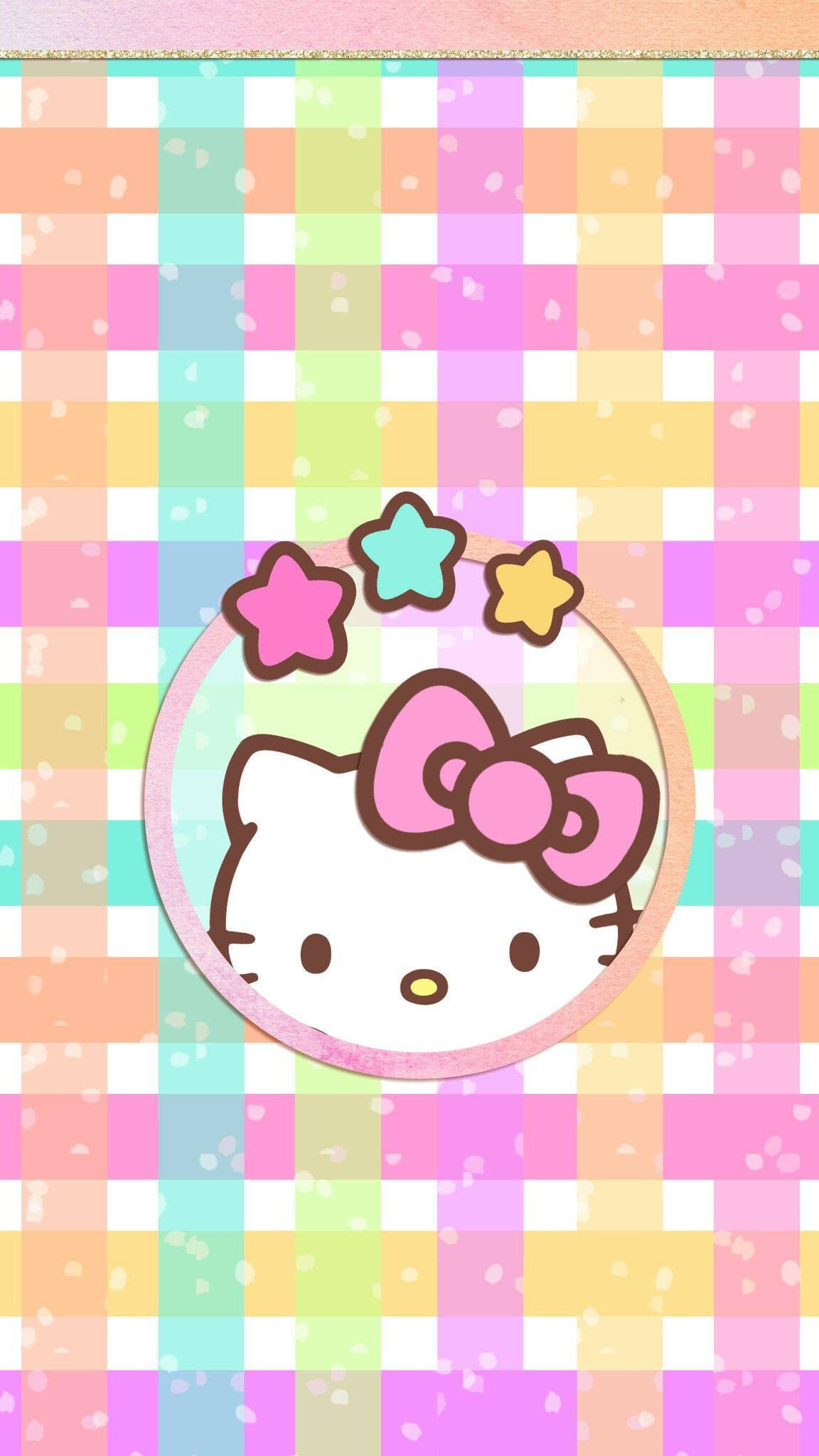 1152x2048 Download Hello Kitty Kawaii Weaved Pastel Wallpaper