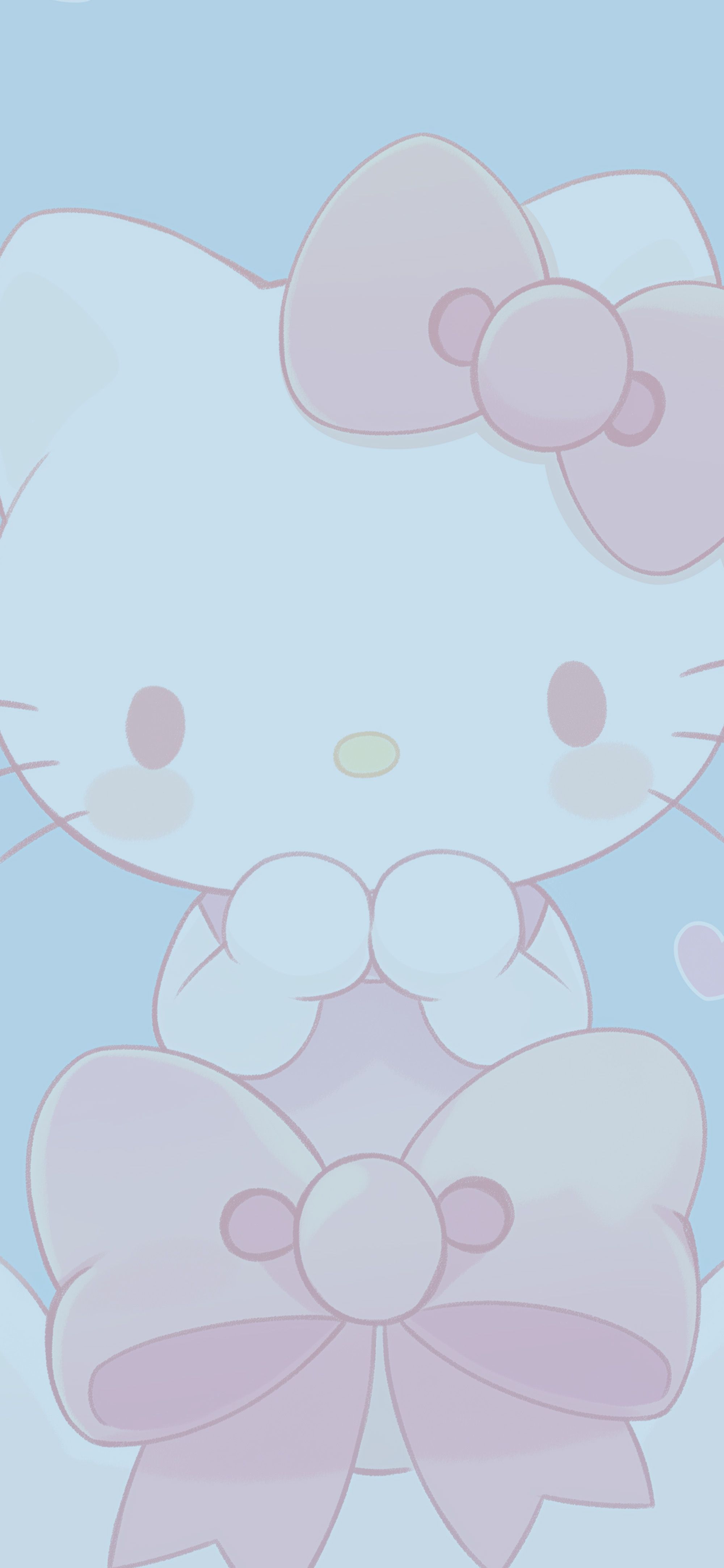 2000x4329 Hello Kitty Kawaii Pink Bow Pastel Blue Wallpaper