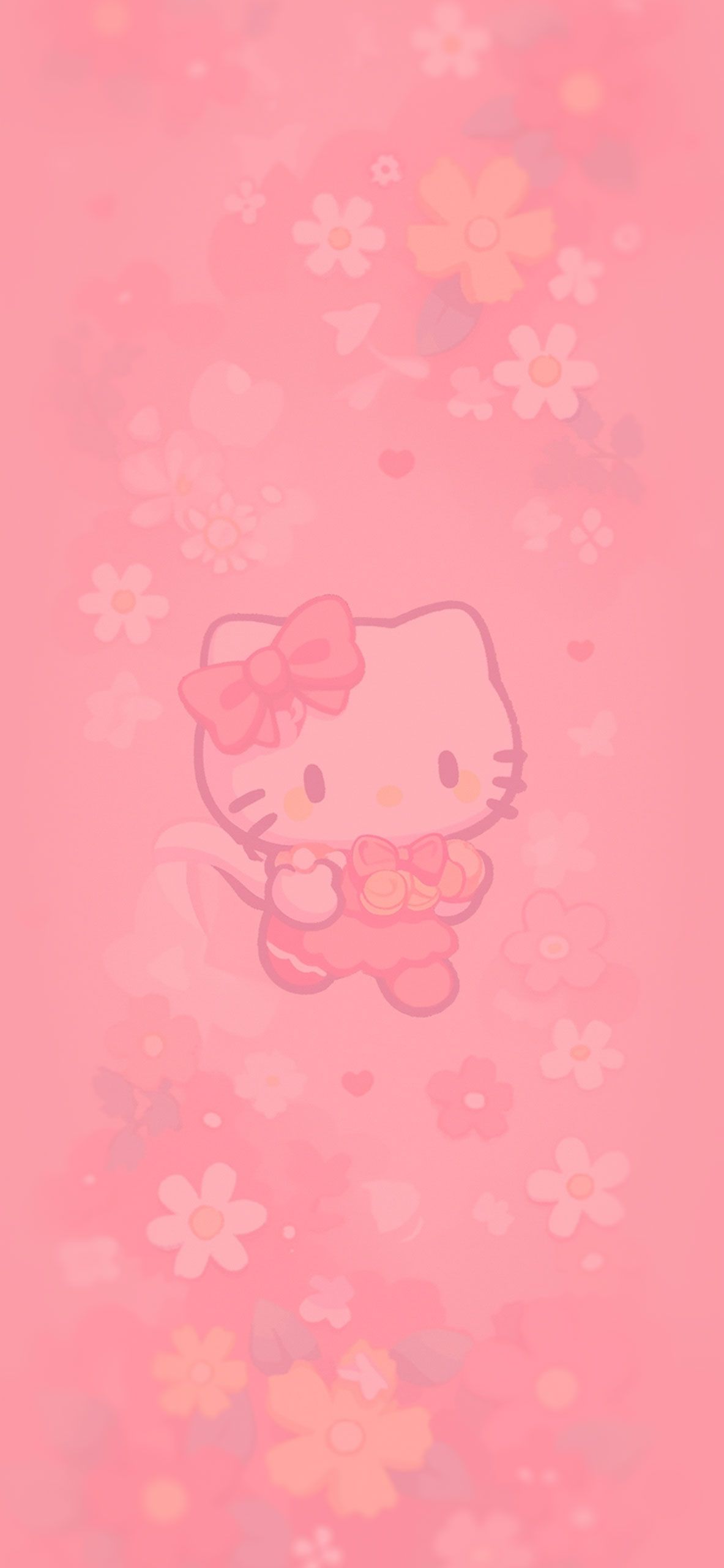 1183x2560 Hello Kitty & Flowers Pastel Wallpaper Flowers Wallpaper