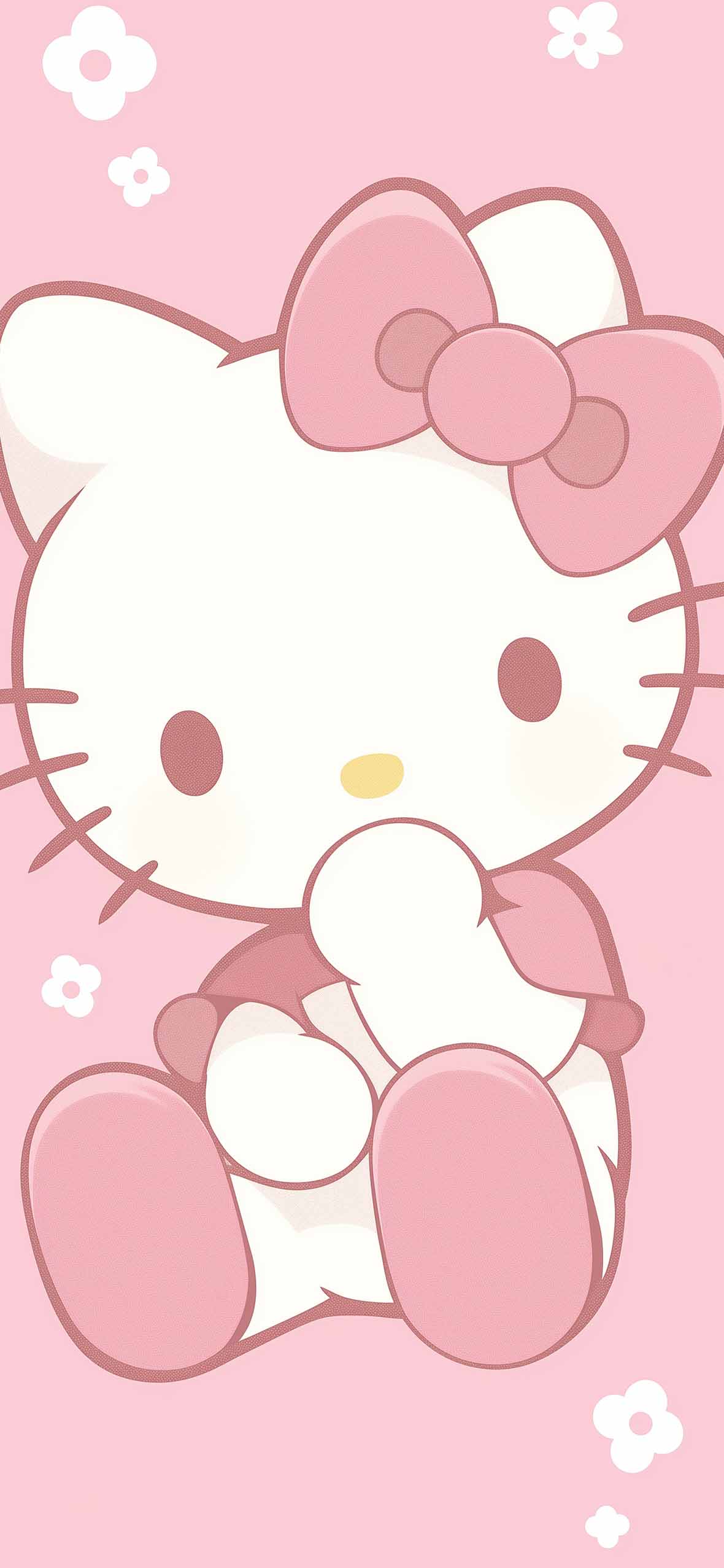 1180x2554 Hello Kitty Kawaii Soft Pink Wallpaper Aesthetic Wallpaper