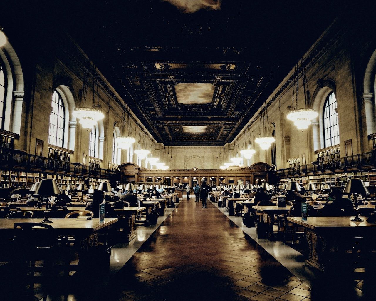 1280x1024 NY Public Library Print: Rose Main Reading Room Architecture