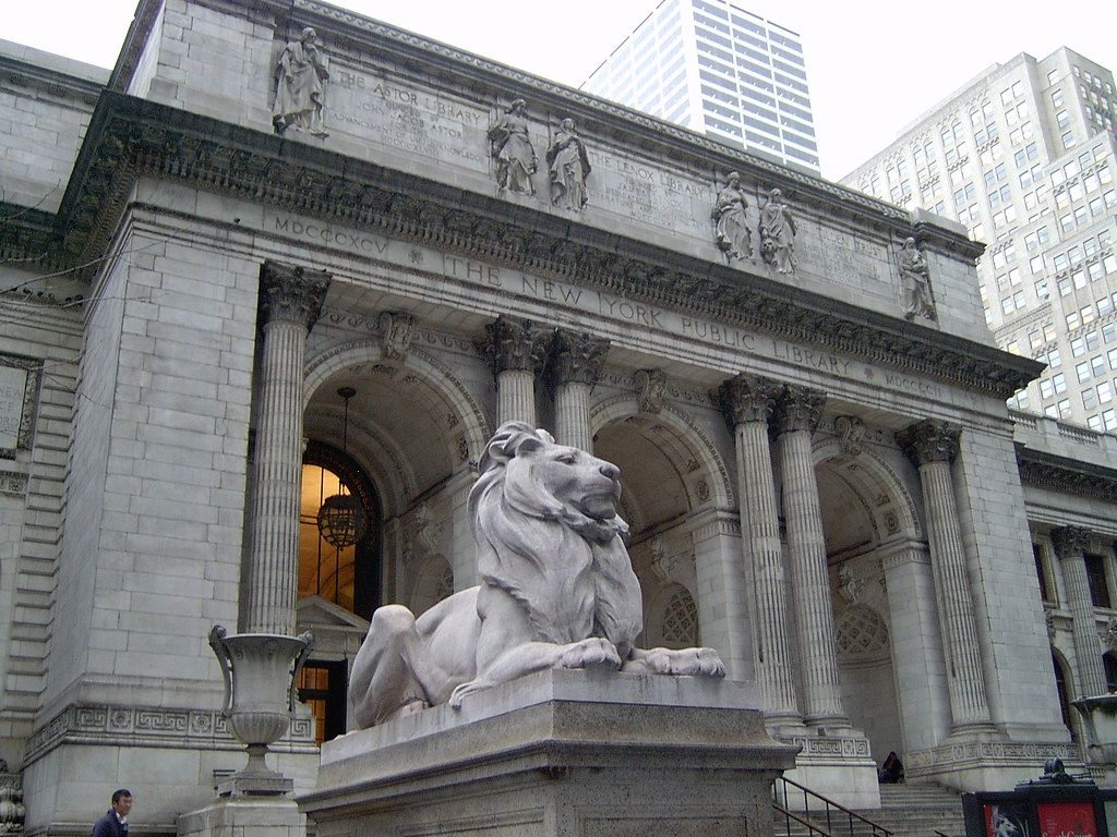 1024x768 New York City Public Library front. New York City Public Li