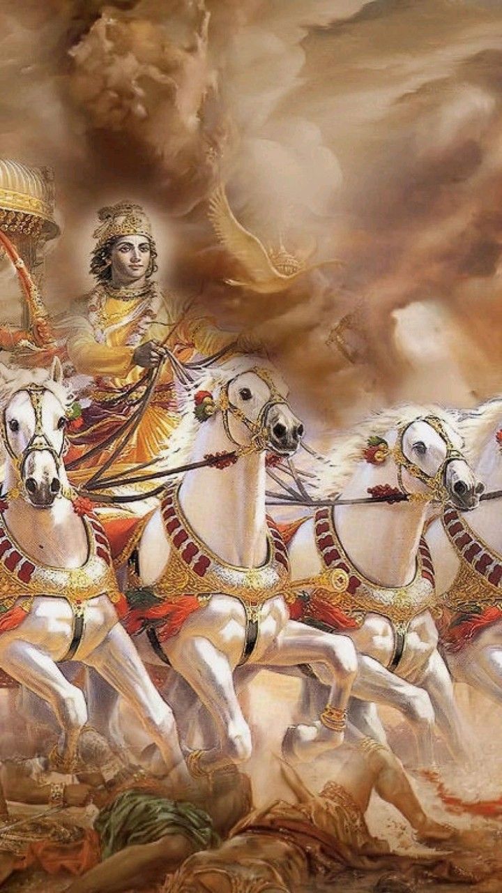 720x1280 Shree Krishna And Arjuna Wallpaper