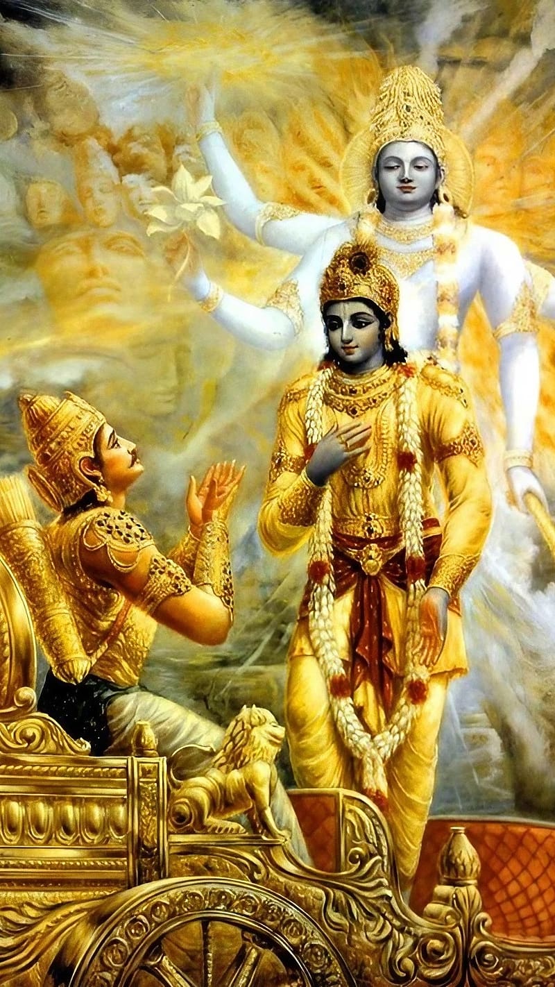 800x1422 HD krishna arjuna wallpaper