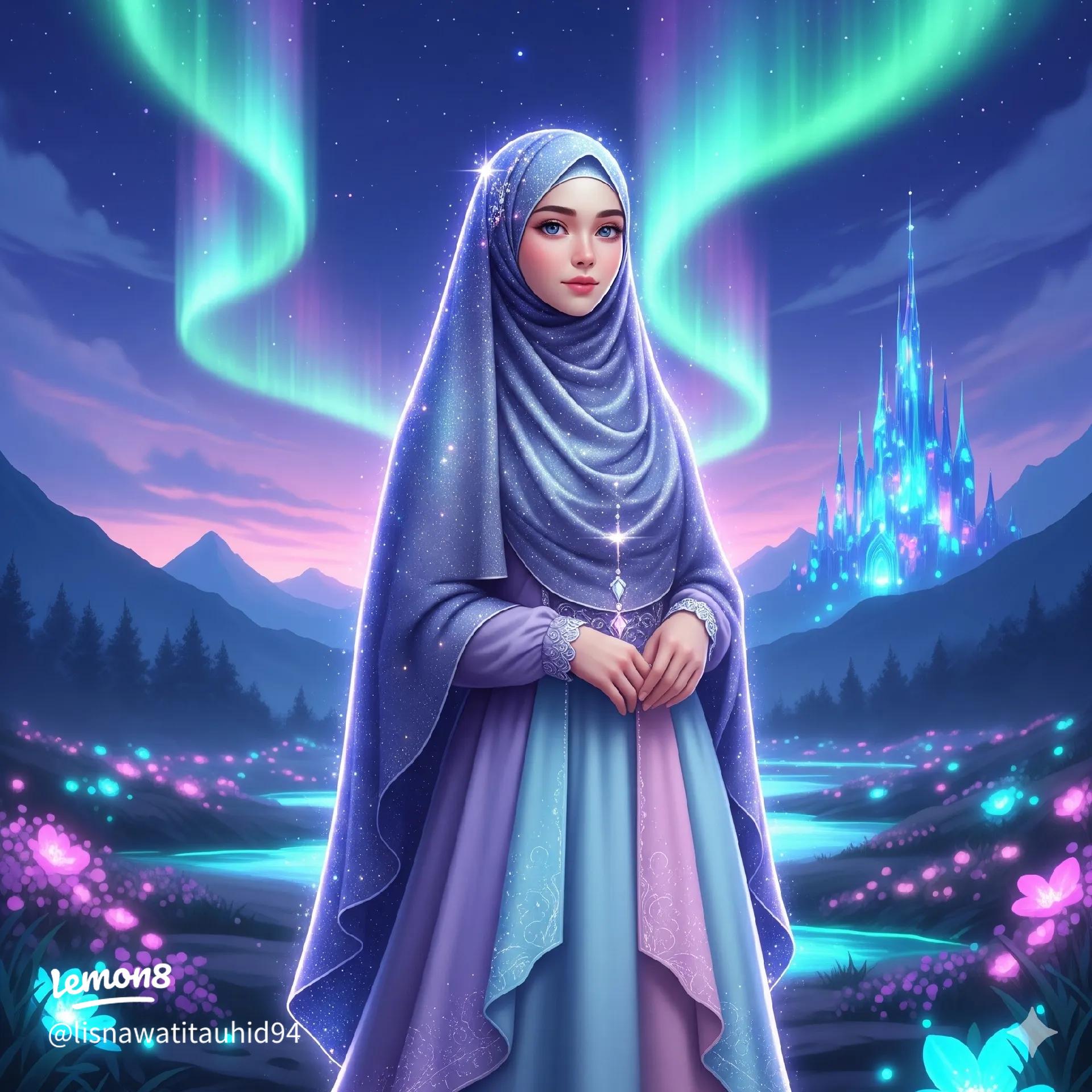 1920x1920 Fantasi Hijab Aesthetic: Ilustrasi Muslimah Syar'i untuk Foto Profil & Imajinasi Ukhti AI