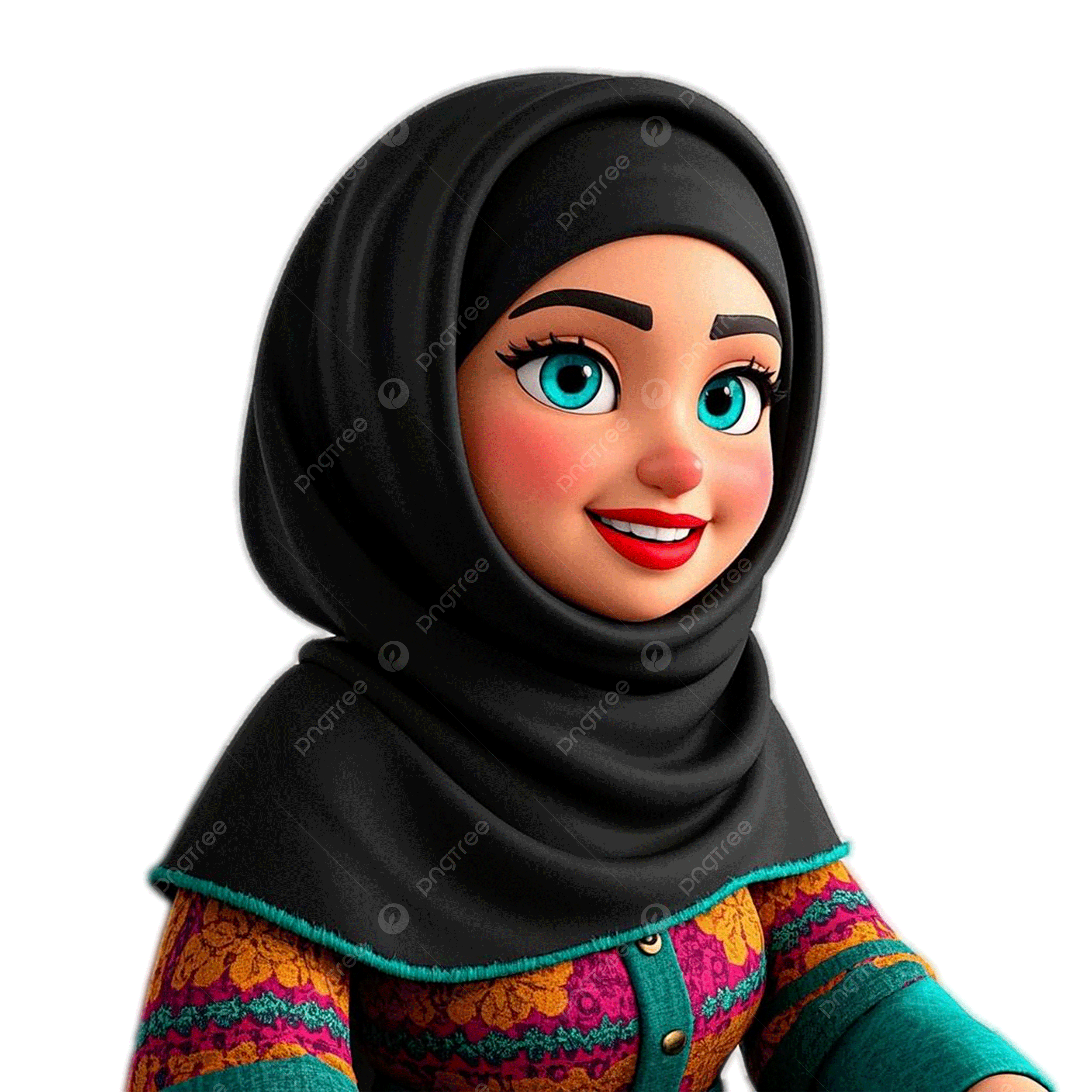 2500x2500 Hijabi Girl With Quran PNG Transparent Image Free Download
