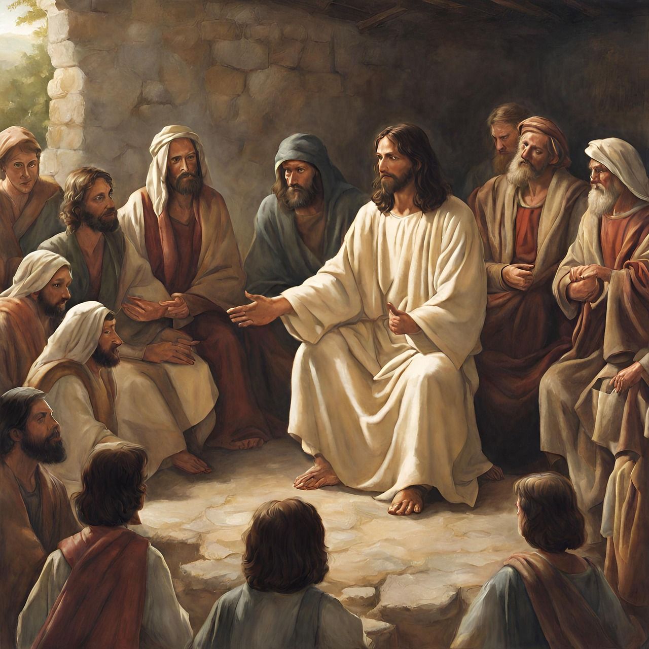1280x1280 Free Jesus Teaching His Disciples & Jesus Image