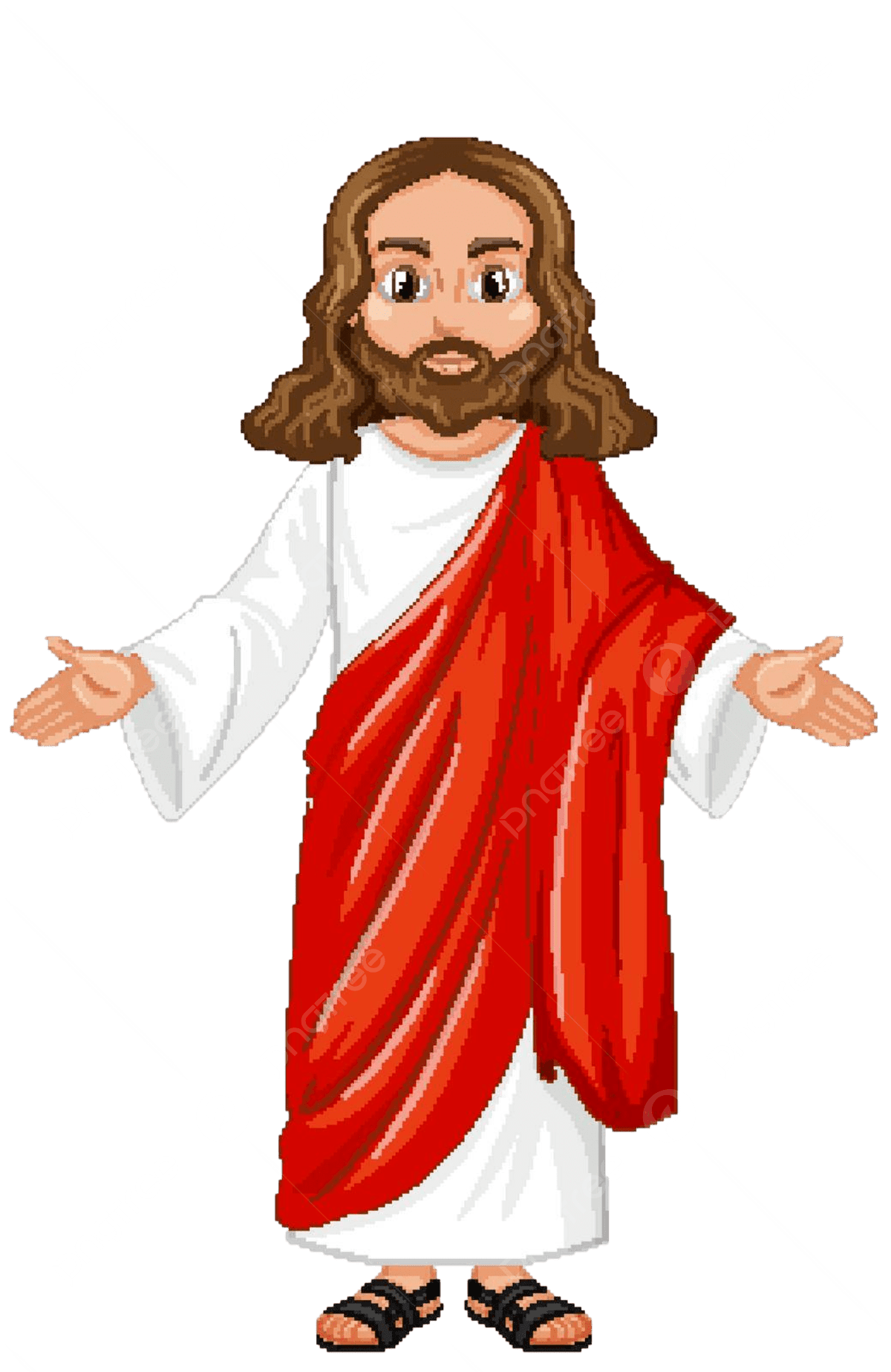 1200x1848 Jesus Preaching In Standing Position Character Drawing Bless Teaching Vector, Drawing, Bless, Teaching Illustration Background And Wallpaper For Free Download