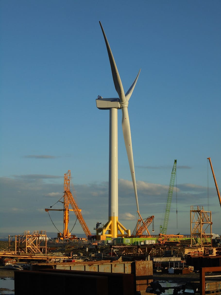 910x1213 HD wallpaper: Wind Turbine, Offshore, Industrial, Yard, industry, renewable