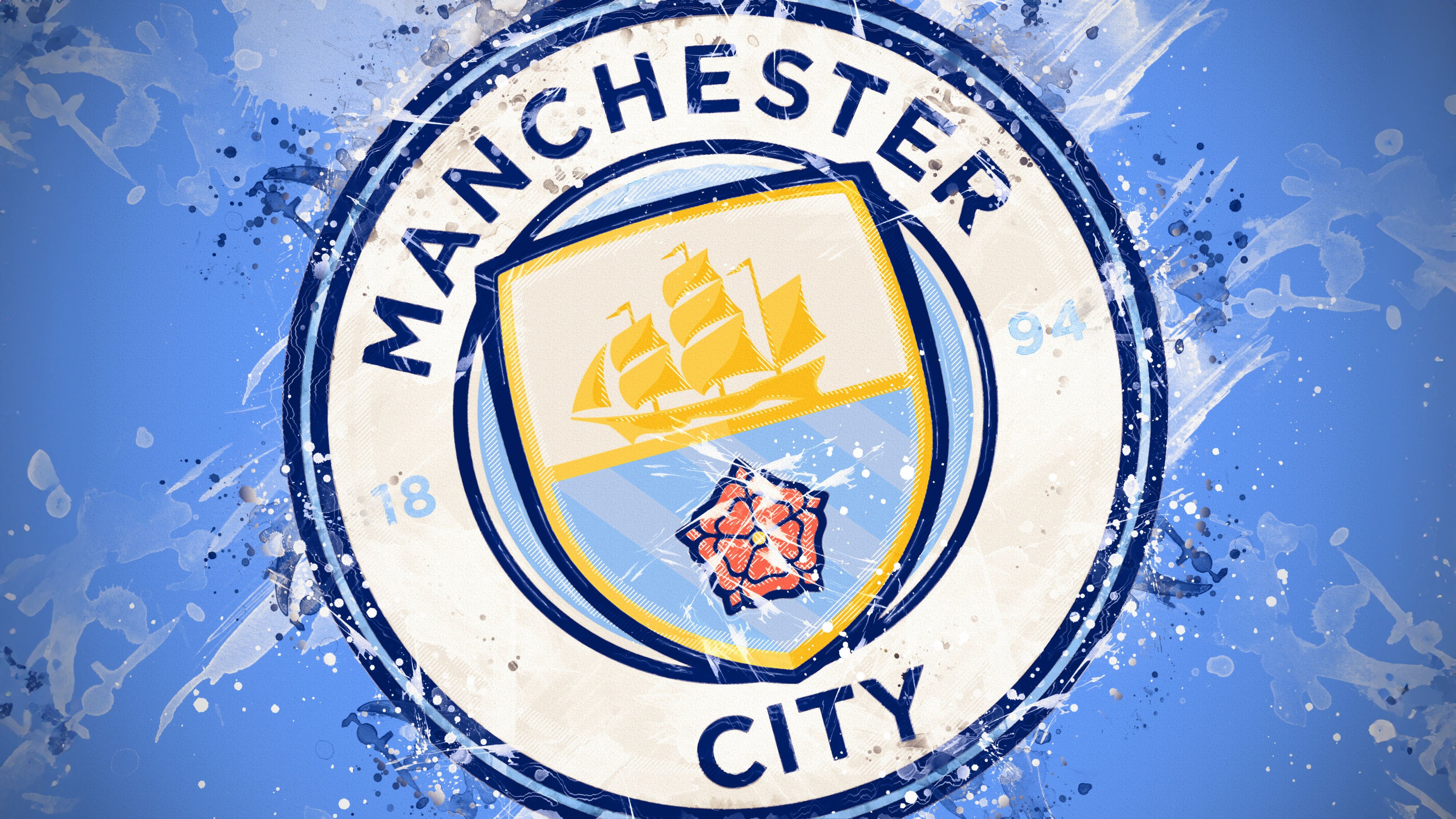 4480x2520 Manchester City FC Wallpaper 4K, Logo, Football team, Soccer, 5K