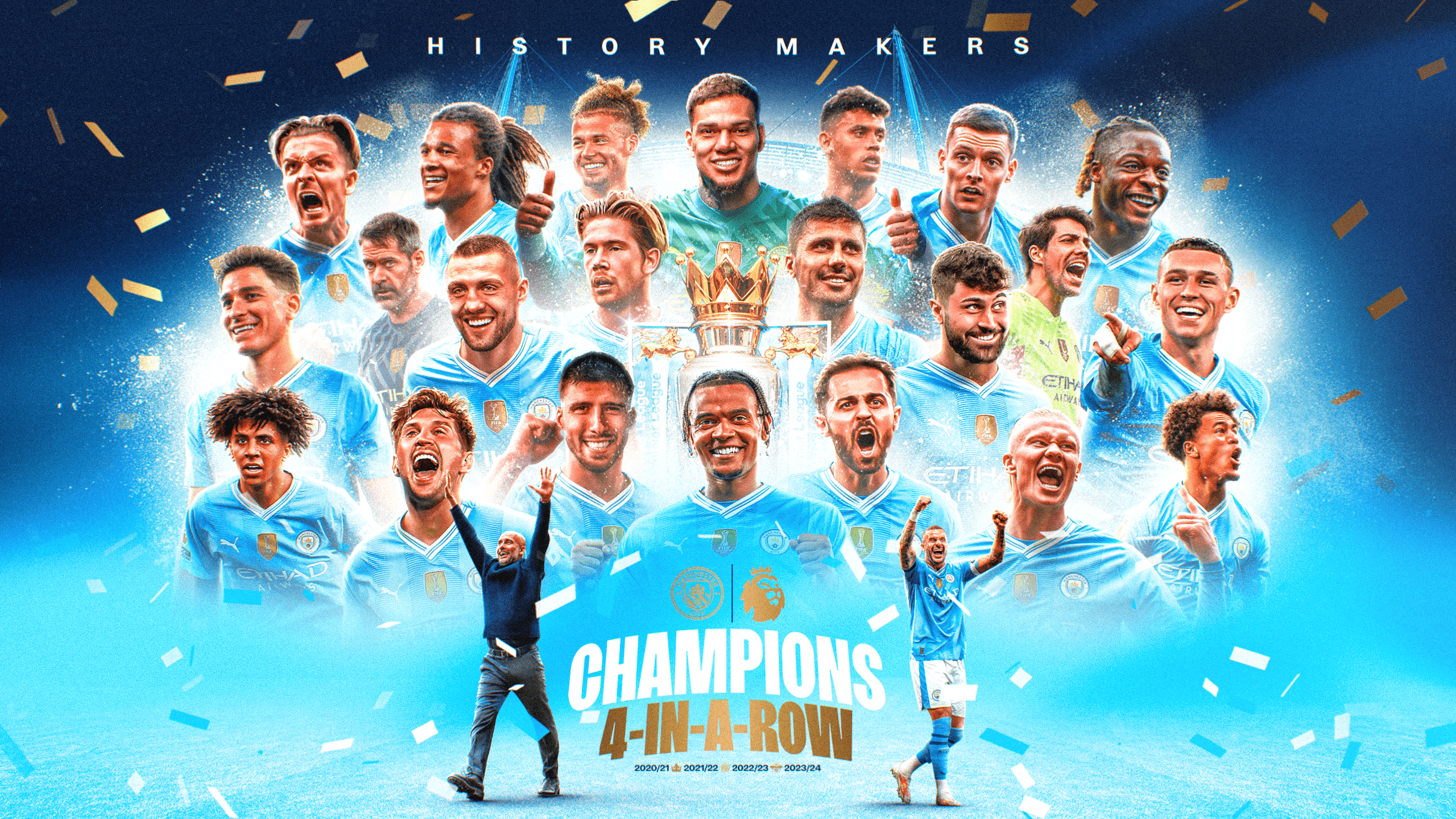 2560x1440 Manchester City Win Record Fourth Successive Premier League Title