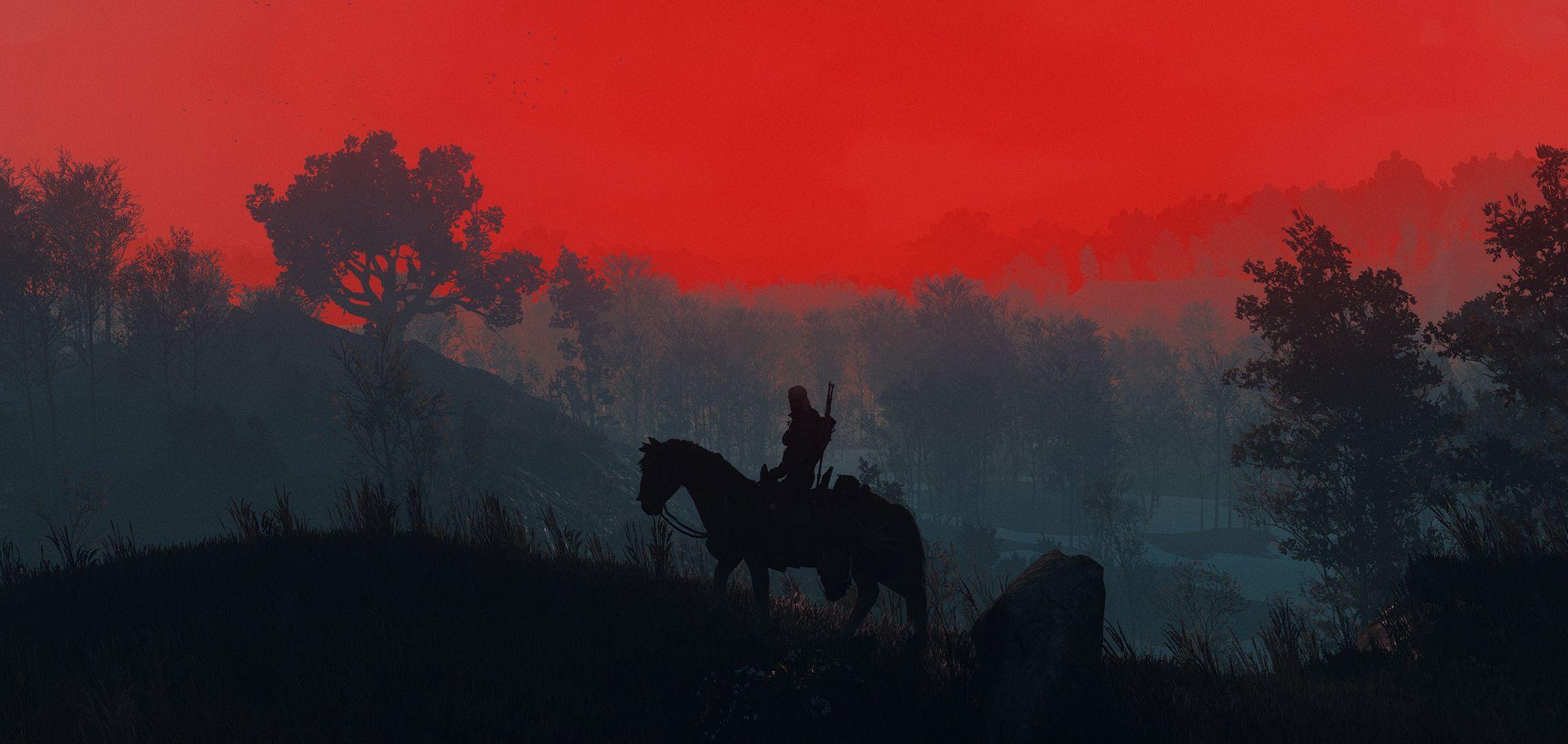2278x1080 The Witcher 3 Geralt Silhouette, HD Games, 4k Wallpaper, Image, Background, Photo and Picture