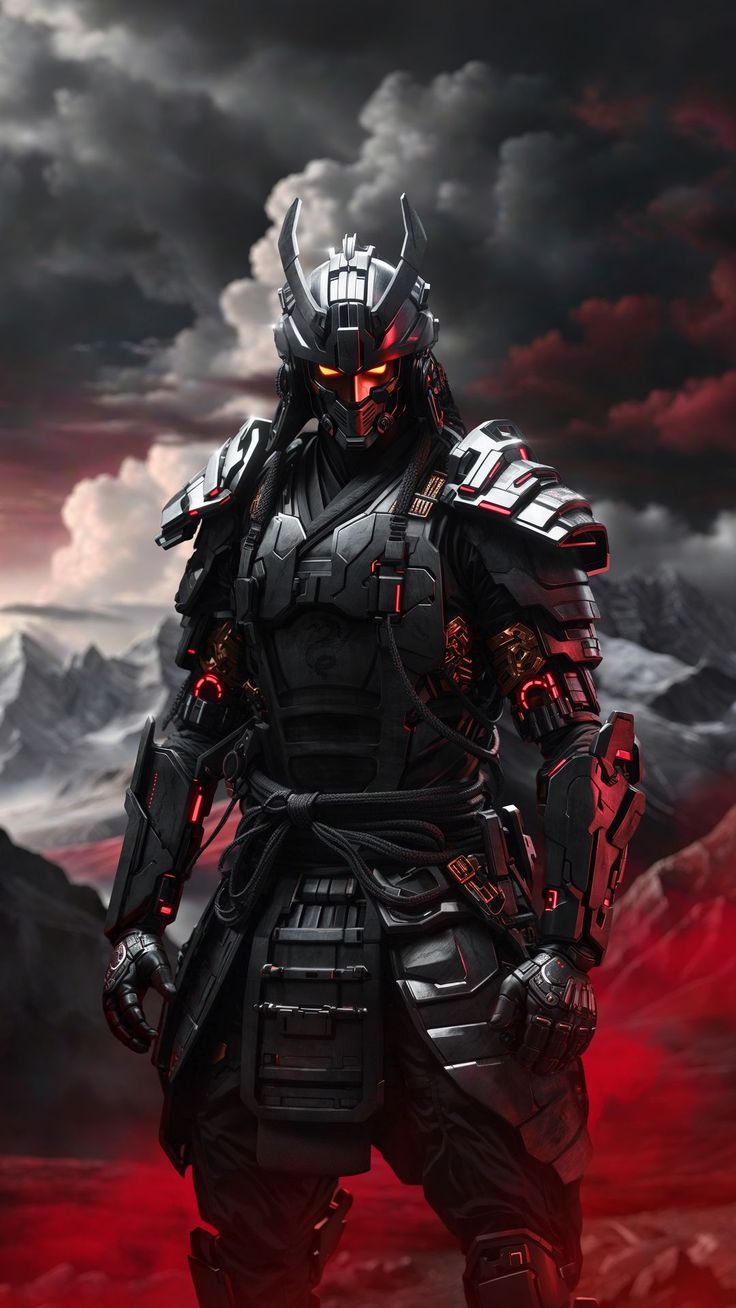 736x1308 Wallpaper robot, samurai, warrior, armor, art, AI 4K by Vitaliy Аrt. Download wallpaper robot, samurai, warrior, armor, art for free