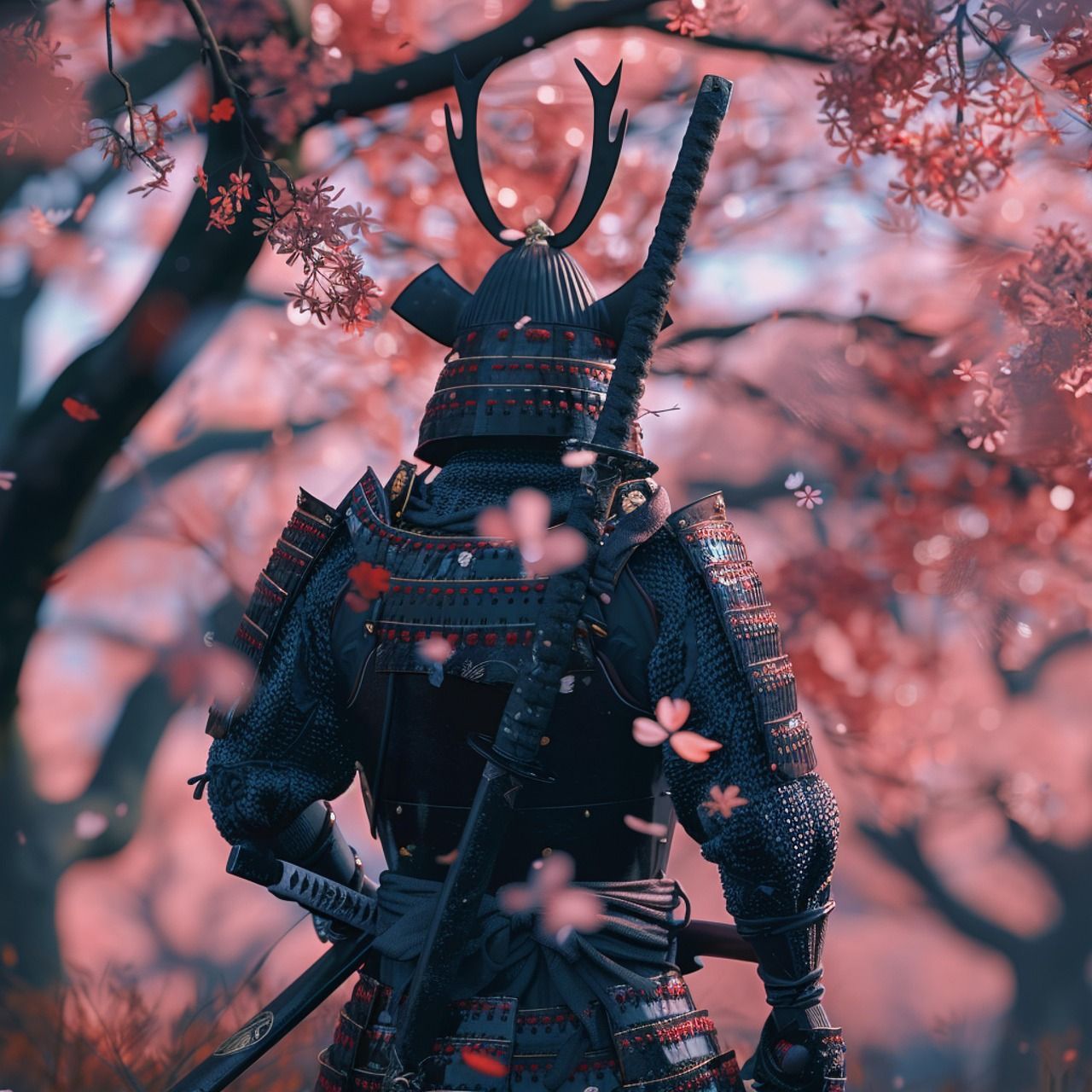 1280x1280 Download Ai Generated Nature Samurai. Royalty Free Stock Illustration Image
