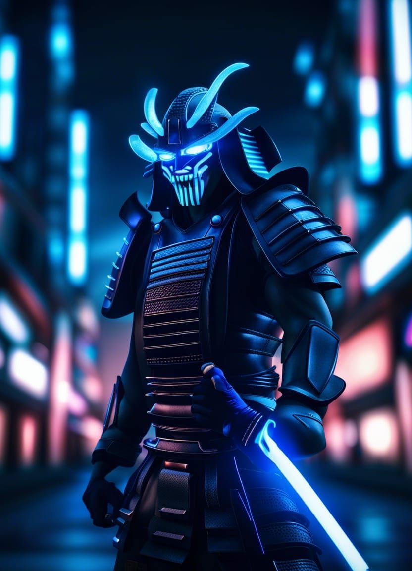 832x1152 Neon Samurai