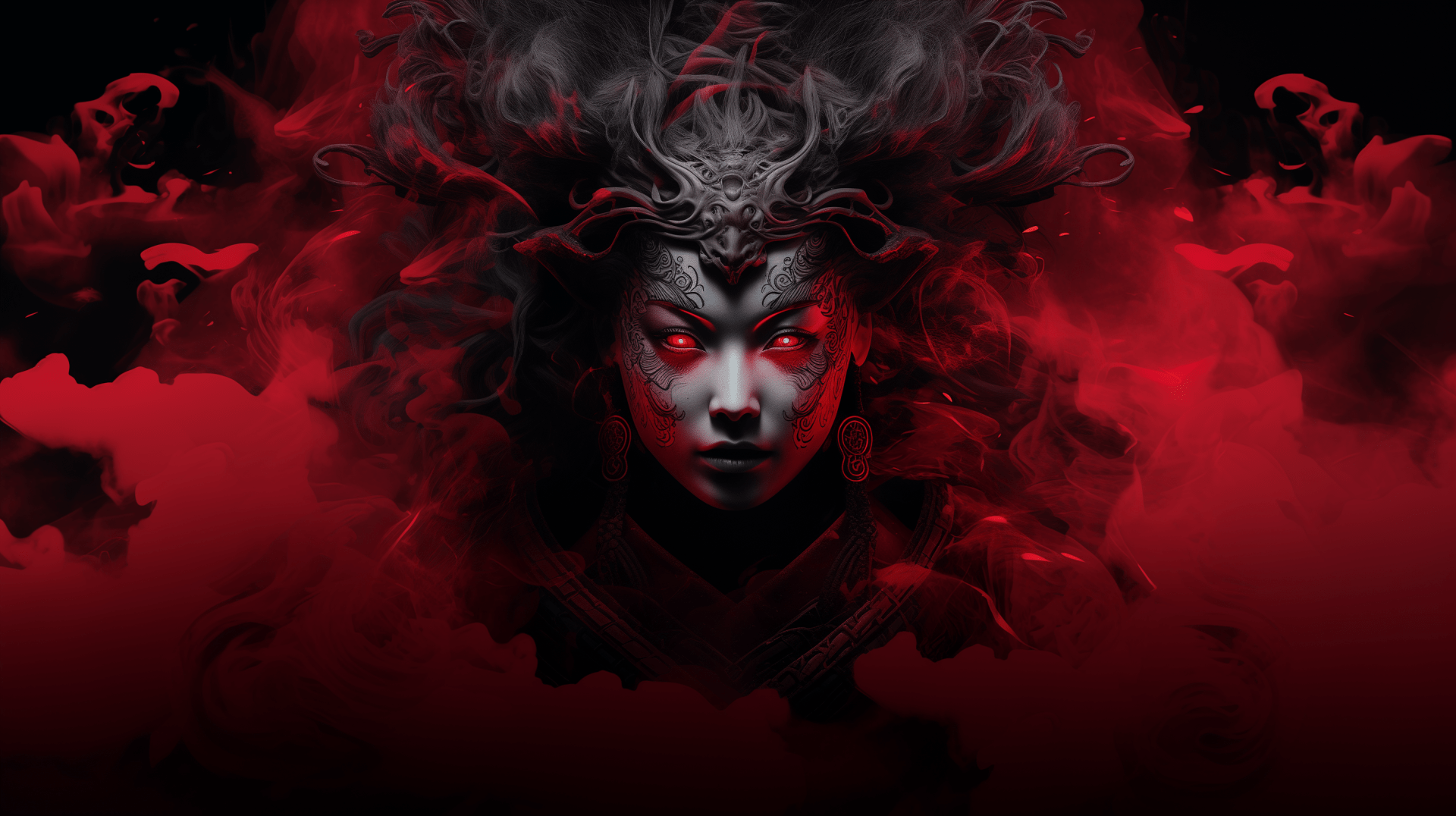 1920x1076 Red Smode: Dark Samurai AI Art HD Wallpaperx1632