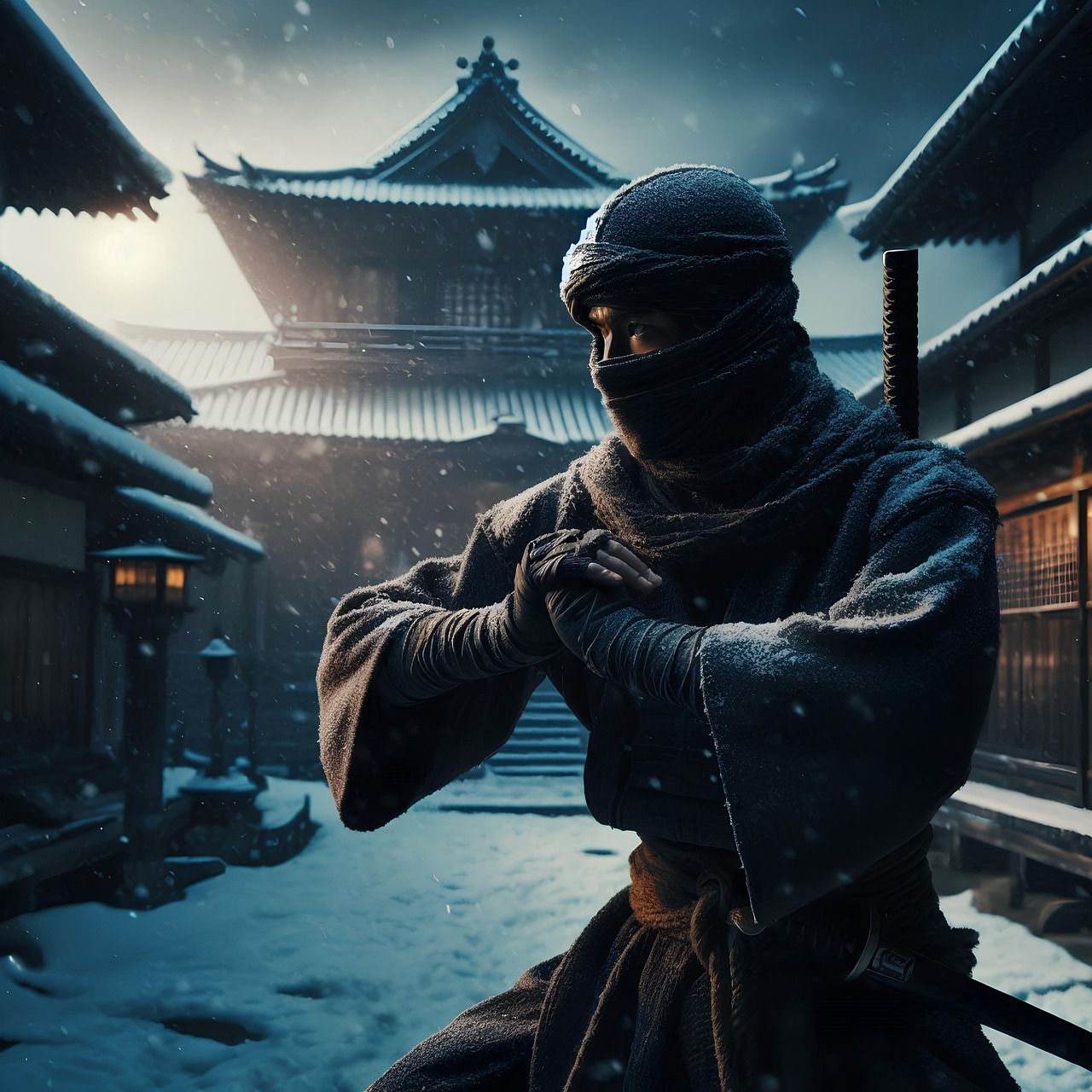 1280x1280 Download Ai Generated Samurai Japan. Royalty Free Stock Illustration Image