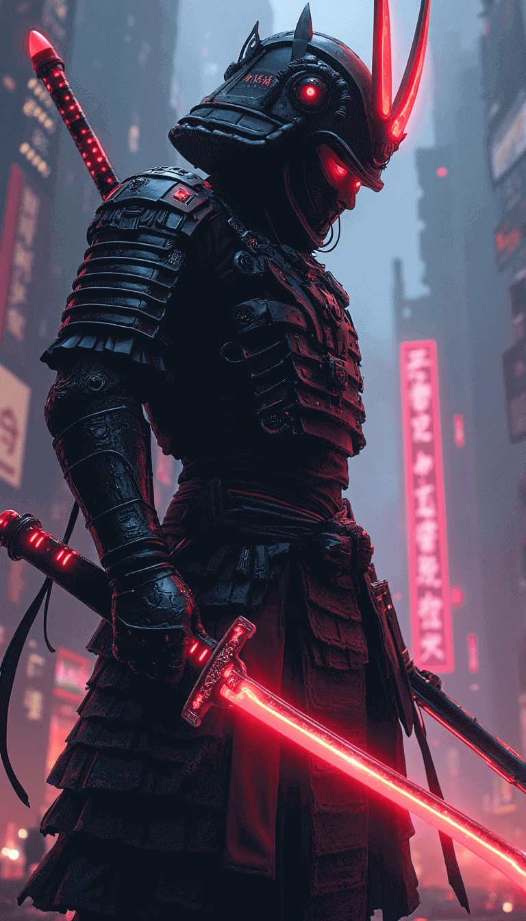 768x1344 Cyberpunk Samurai Avatar