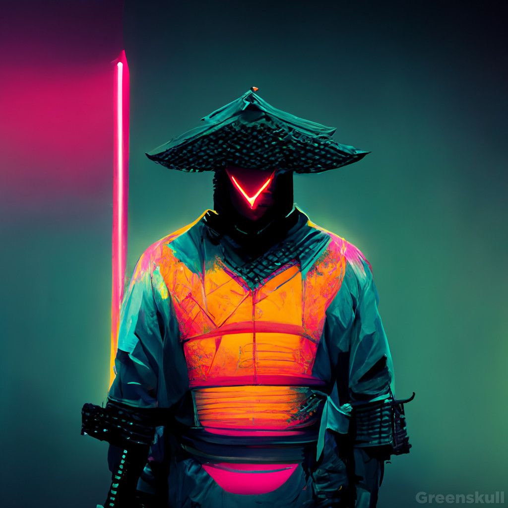 1024x1024 Neon Samurai