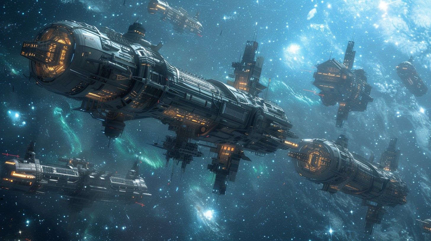 1456x816 Download Galactic Space Fleet Image, Fleet, Stars