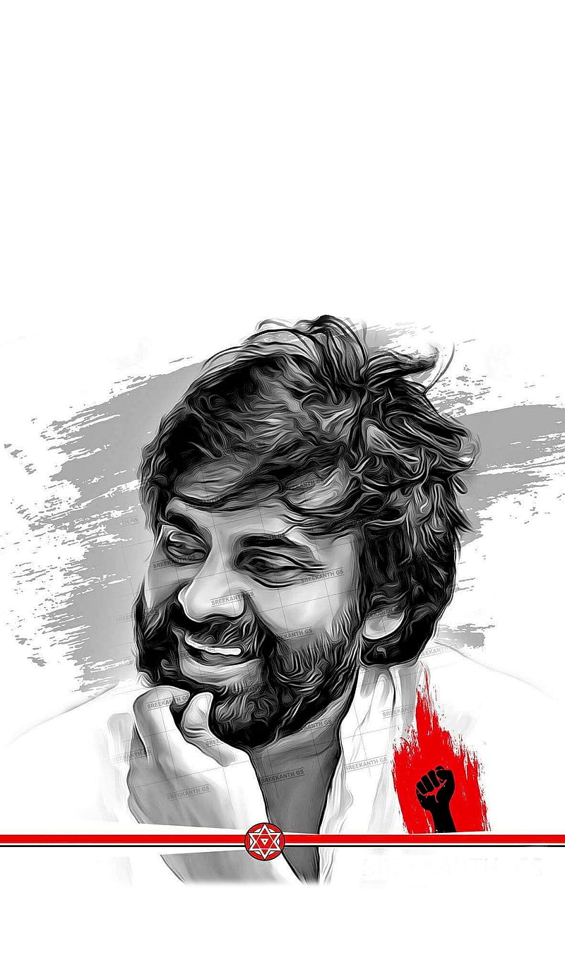 800x1360 Janasena Multi B W, art, black and white, janasenani, pavan, pavan kalyan, pawan, HD phone wallpaper
