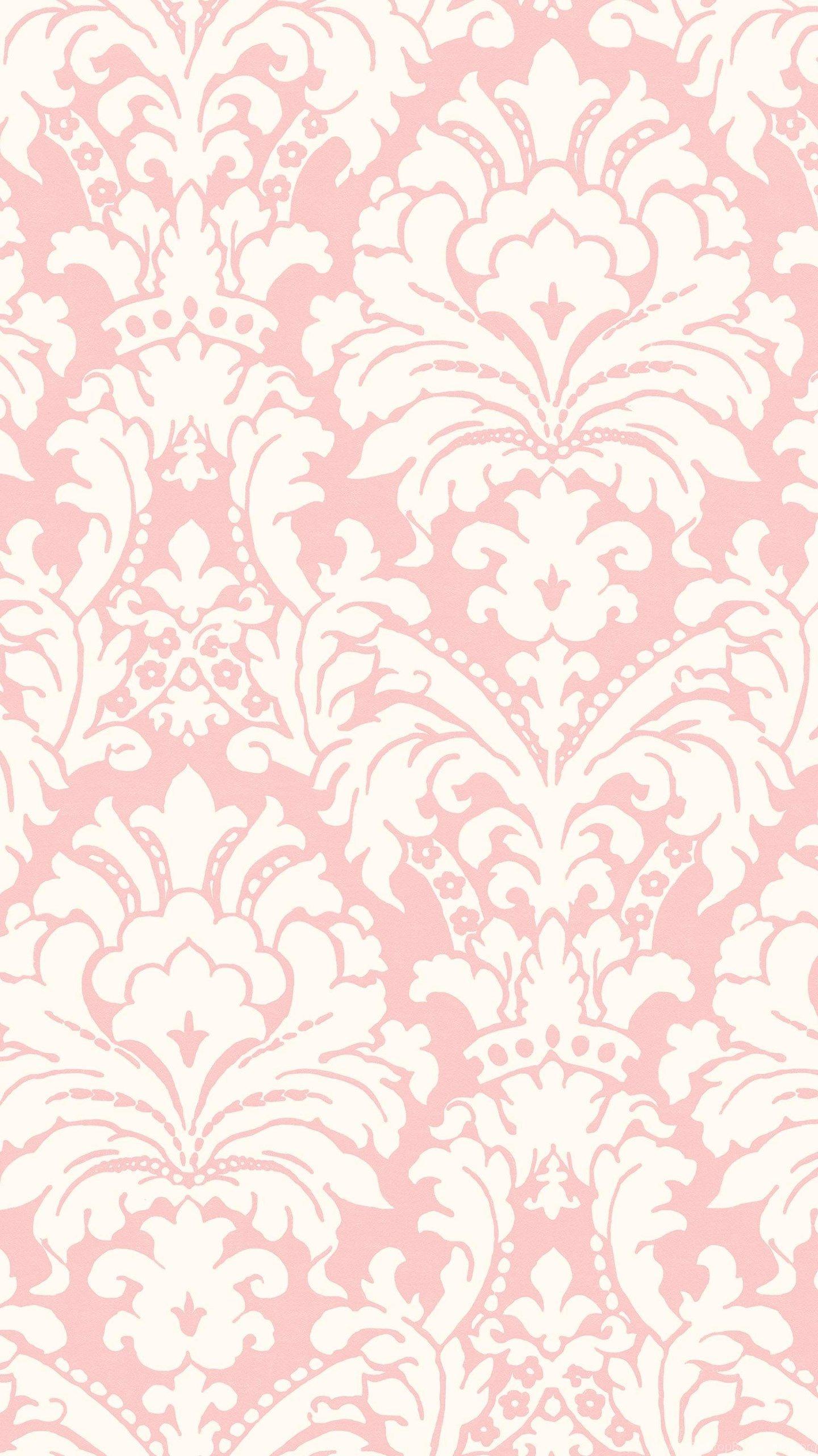 1440x2560 Ginger Pink Brocade Damask Wallpaper Brewster Wallcovering. Desktop Background
